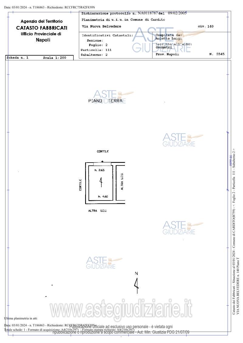 Planimetria del bene