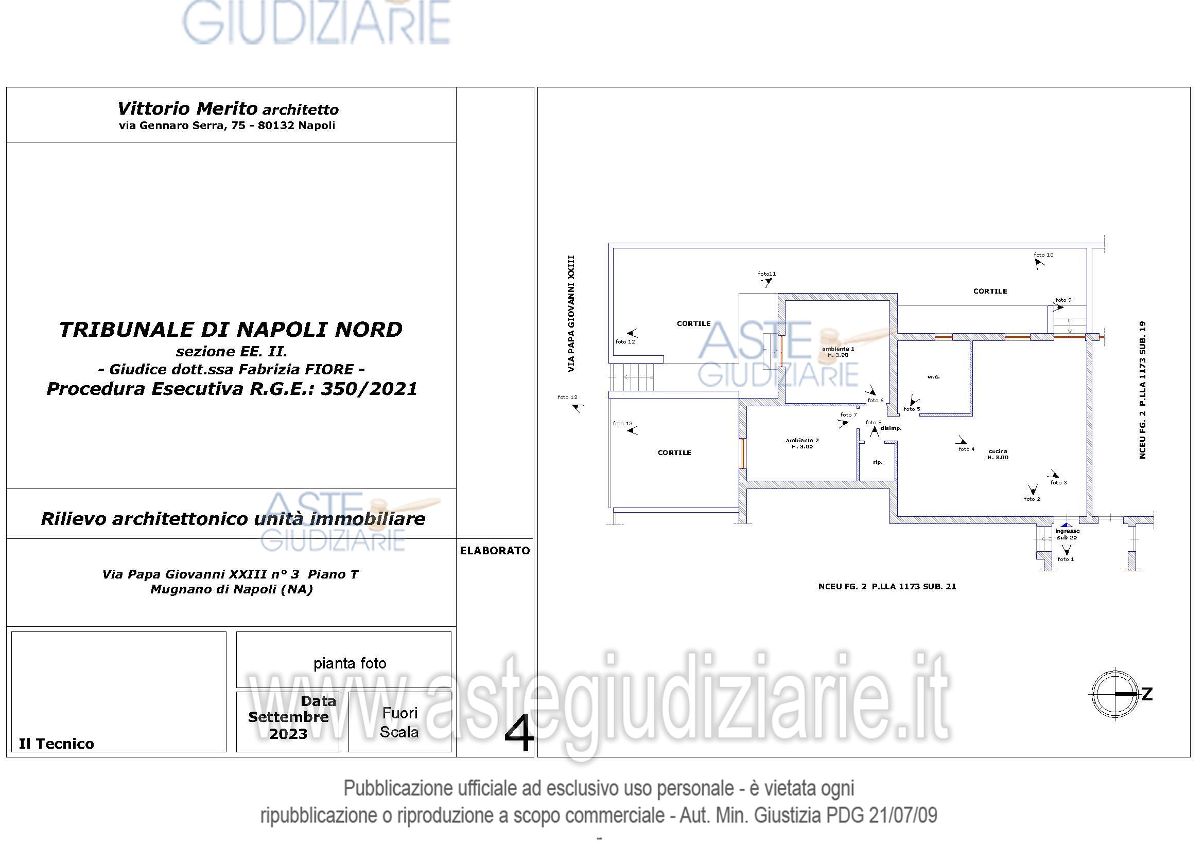 Planimetria del bene