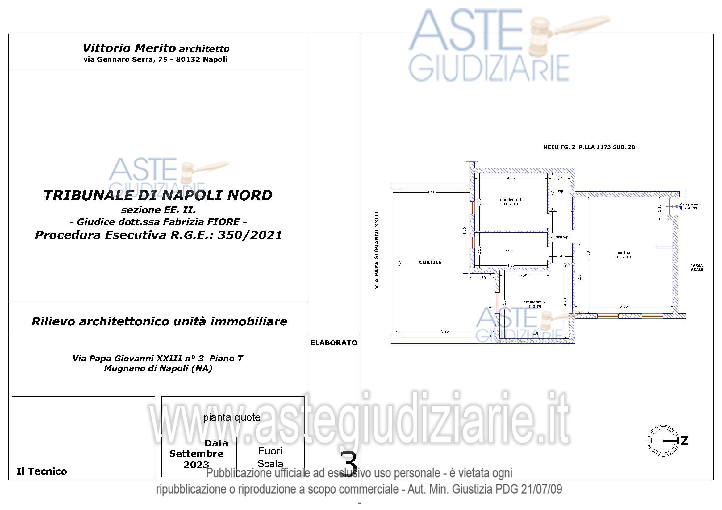 Planimetria del bene
