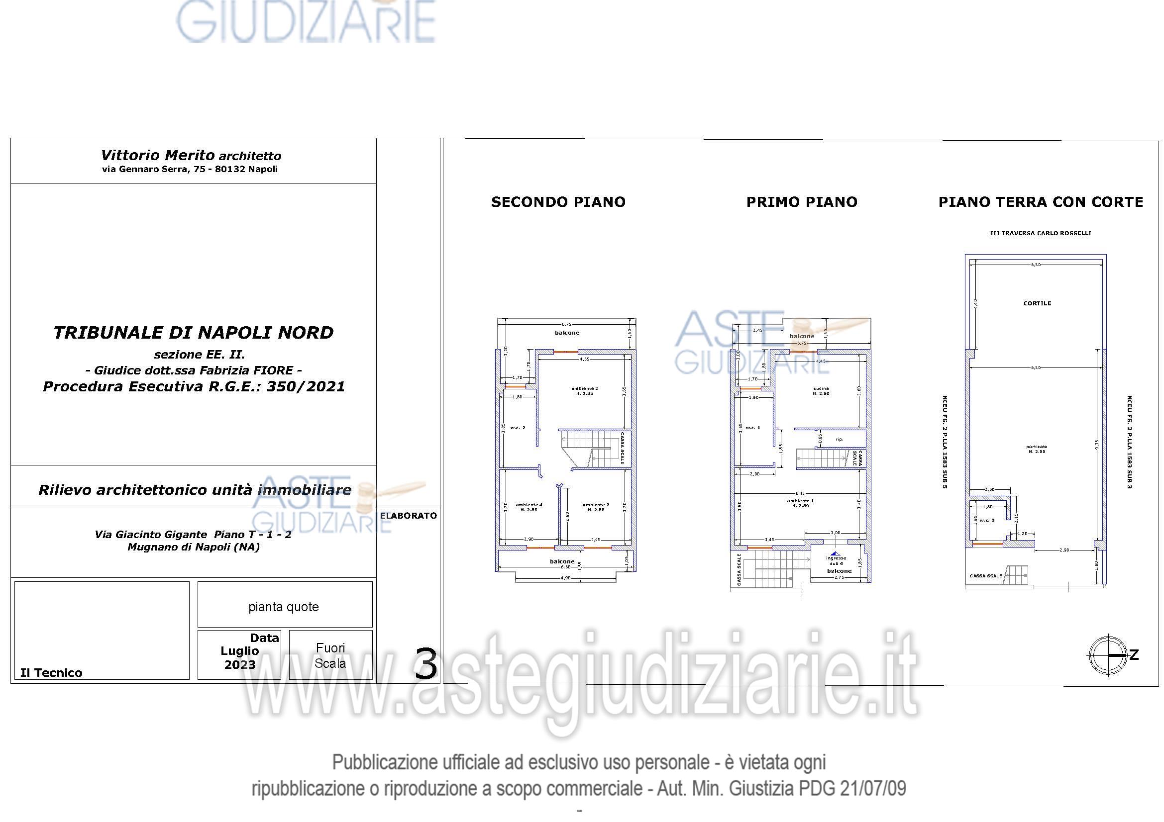 Planimetria del bene