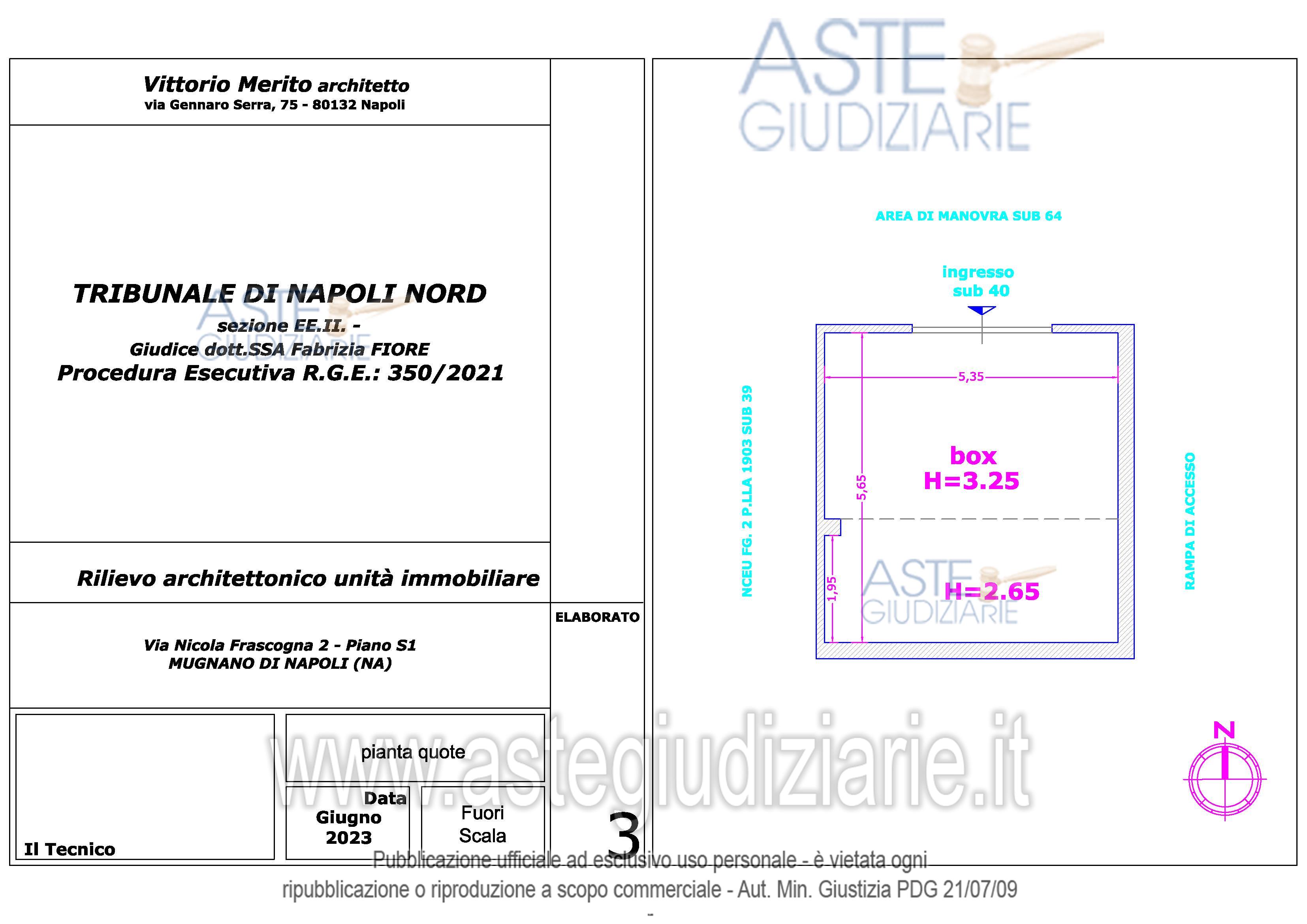 Planimetria del bene