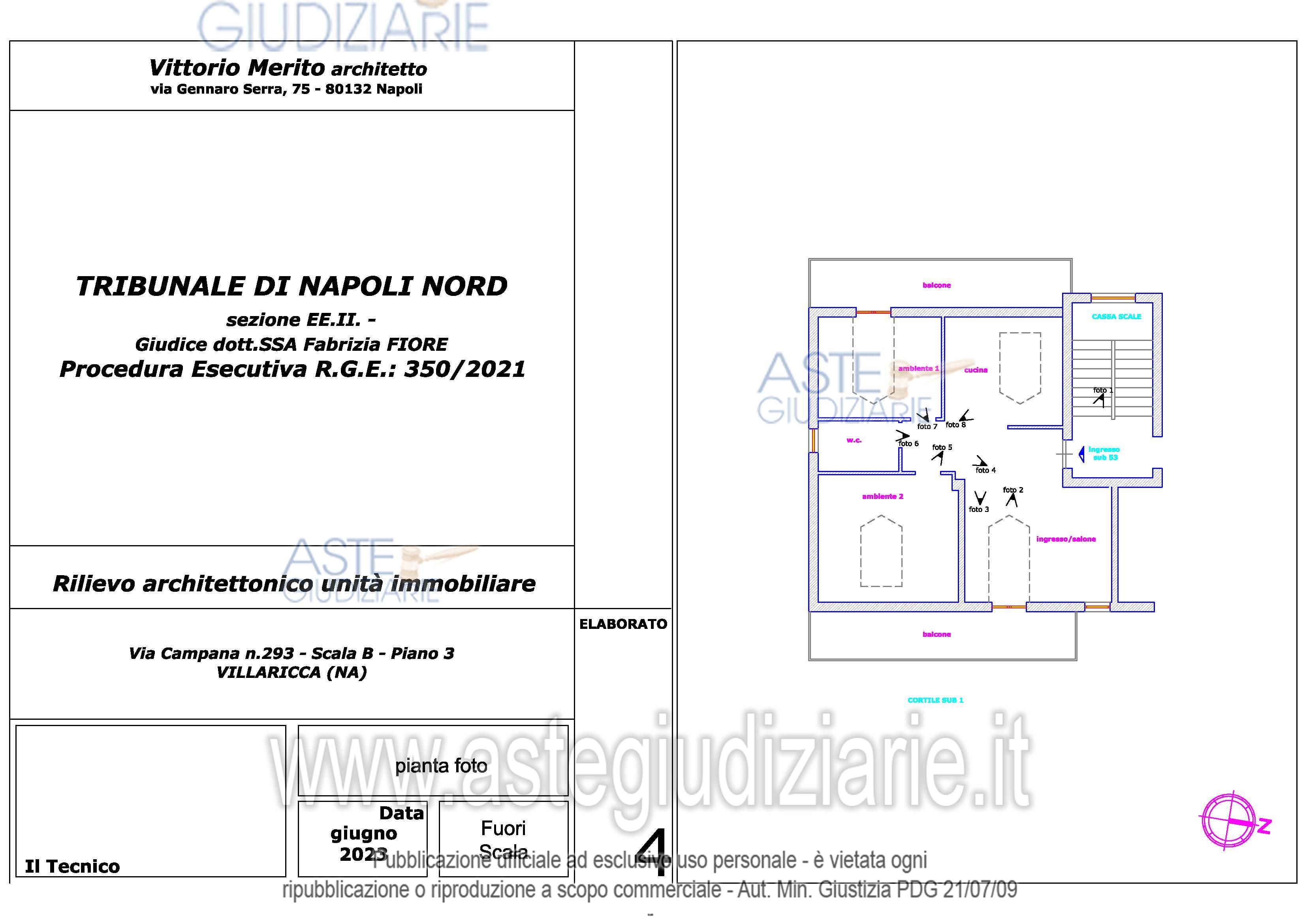 Planimetria del bene