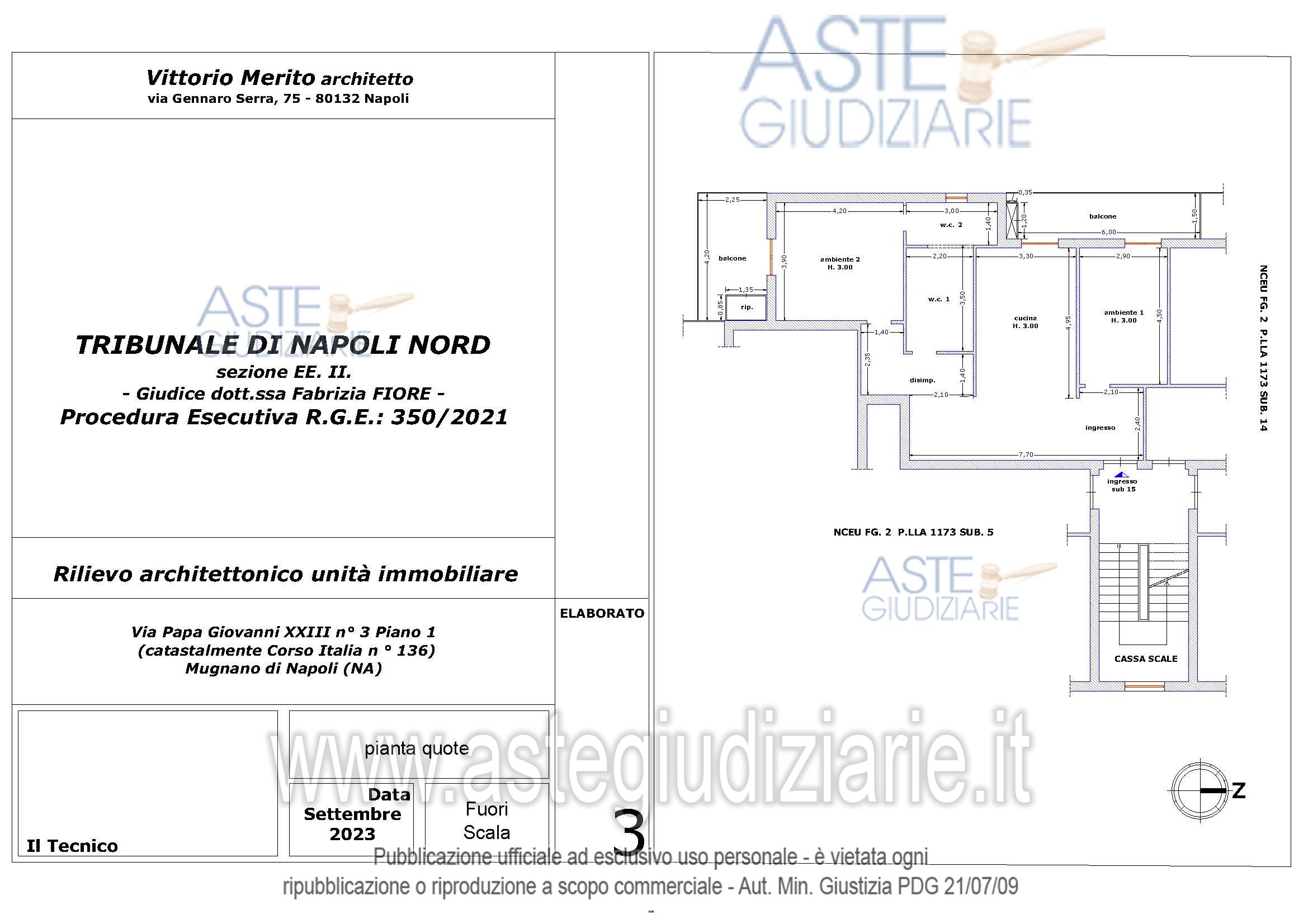Planimetria del bene