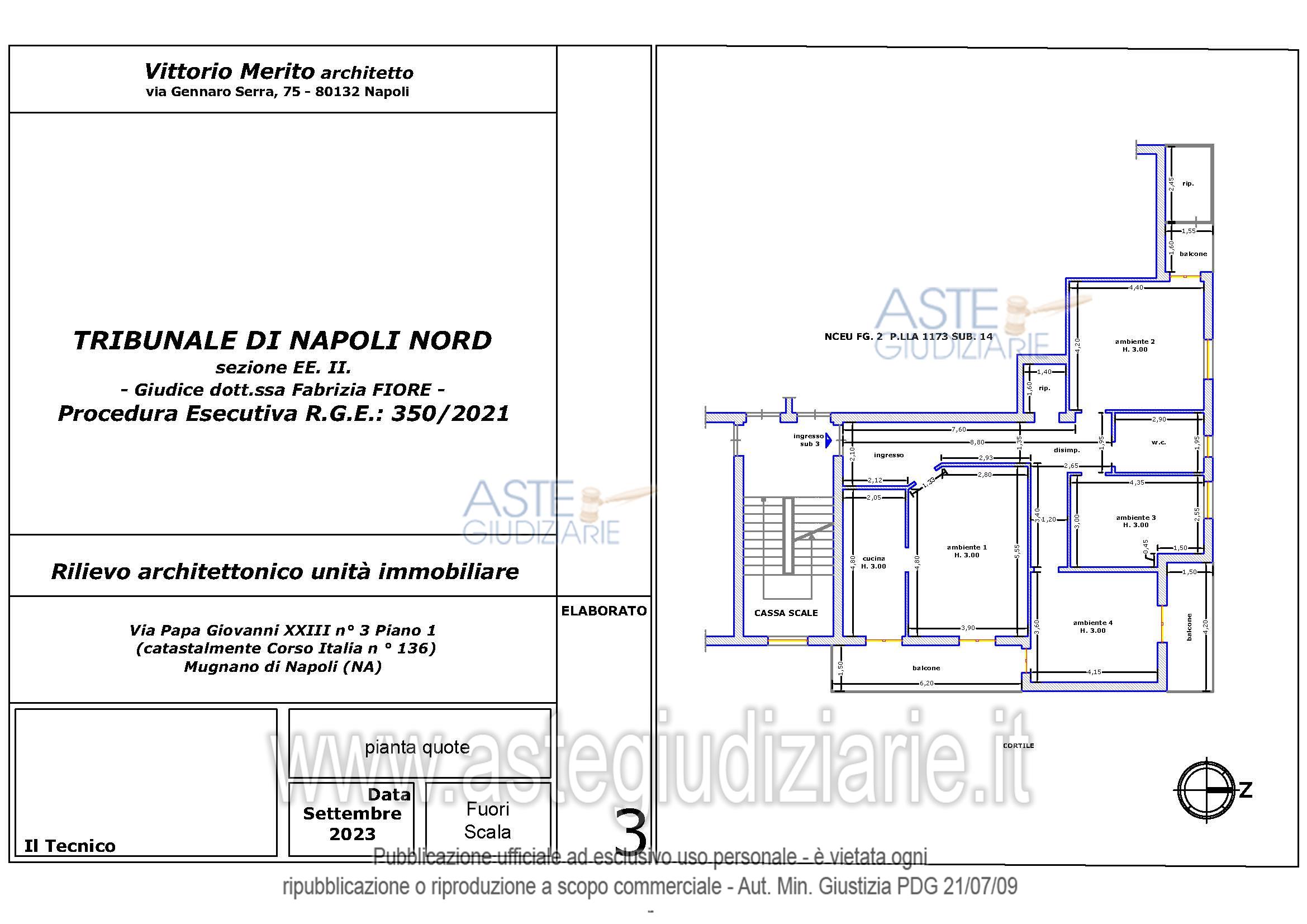 Planimetria del bene