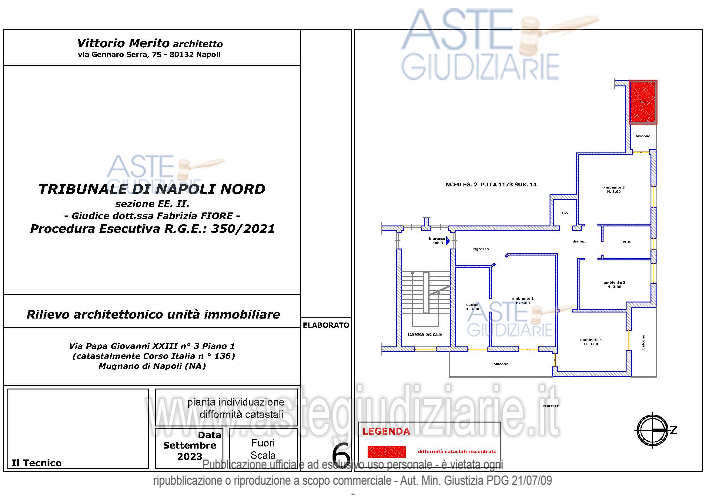 Planimetria del bene