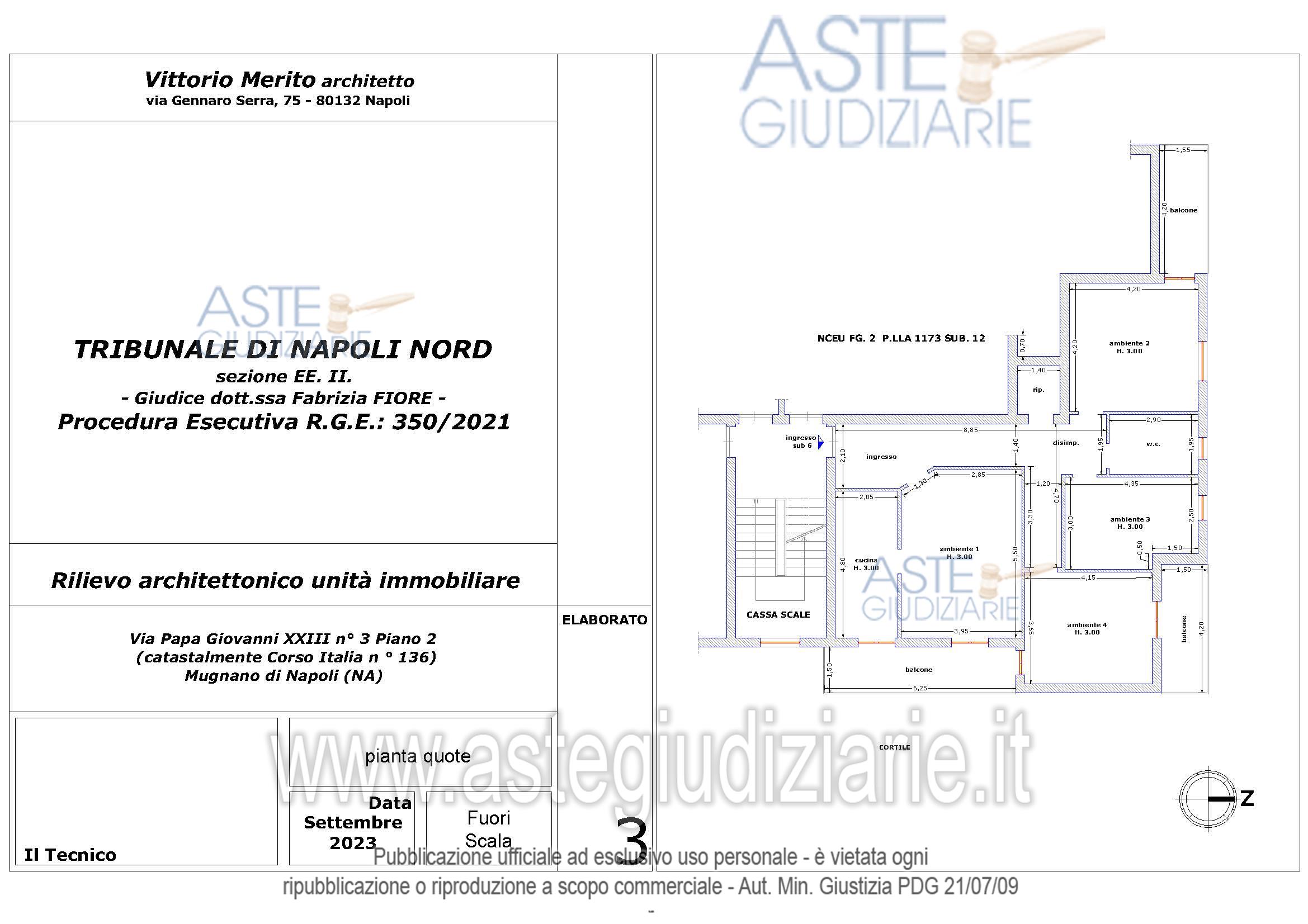 Planimetria del bene