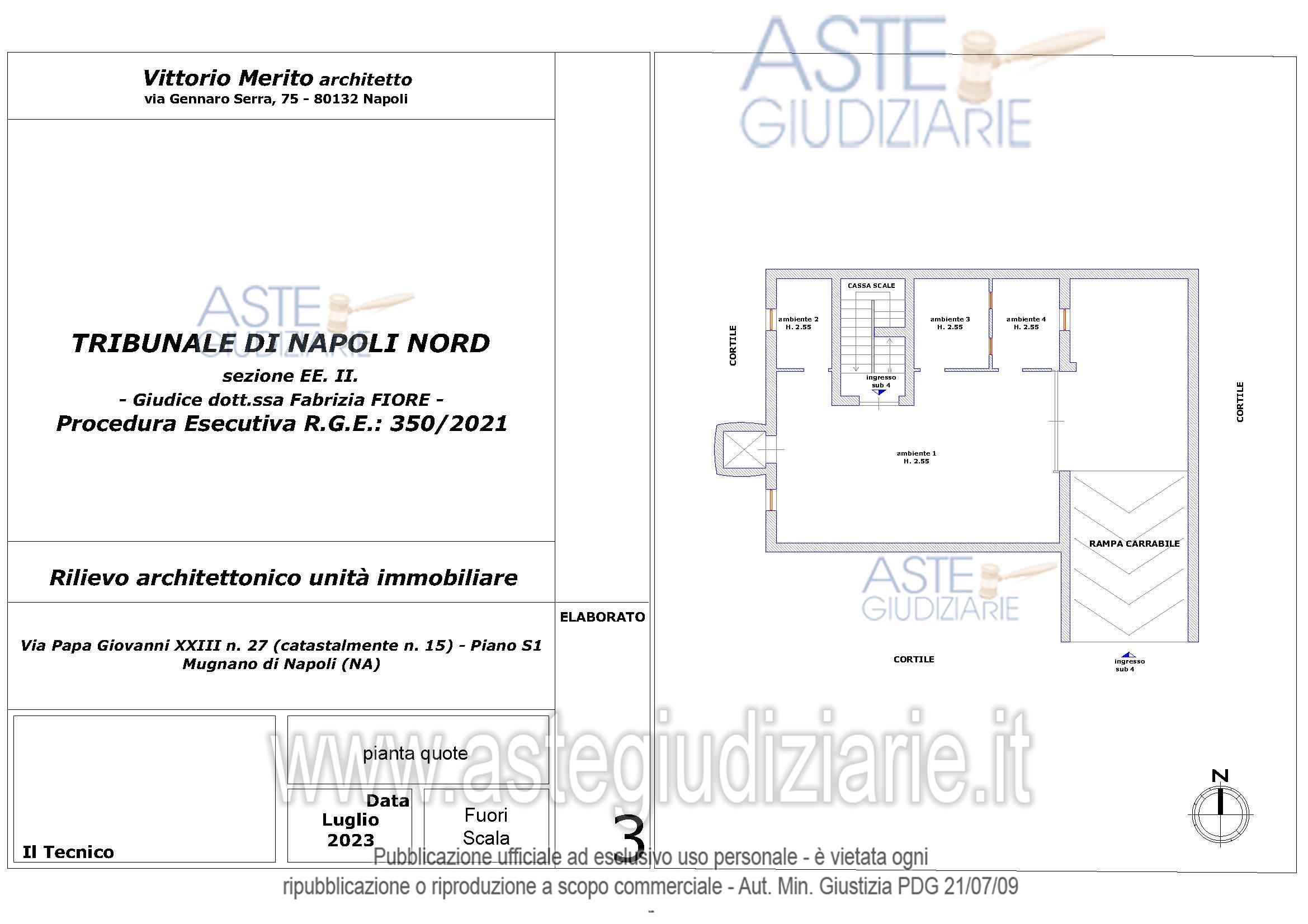 Planimetria del bene