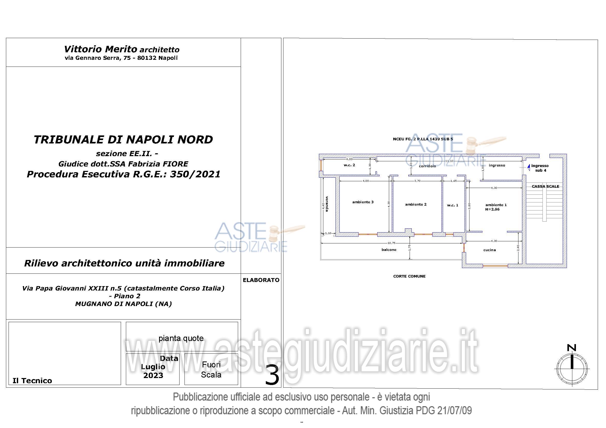 Planimetria del bene