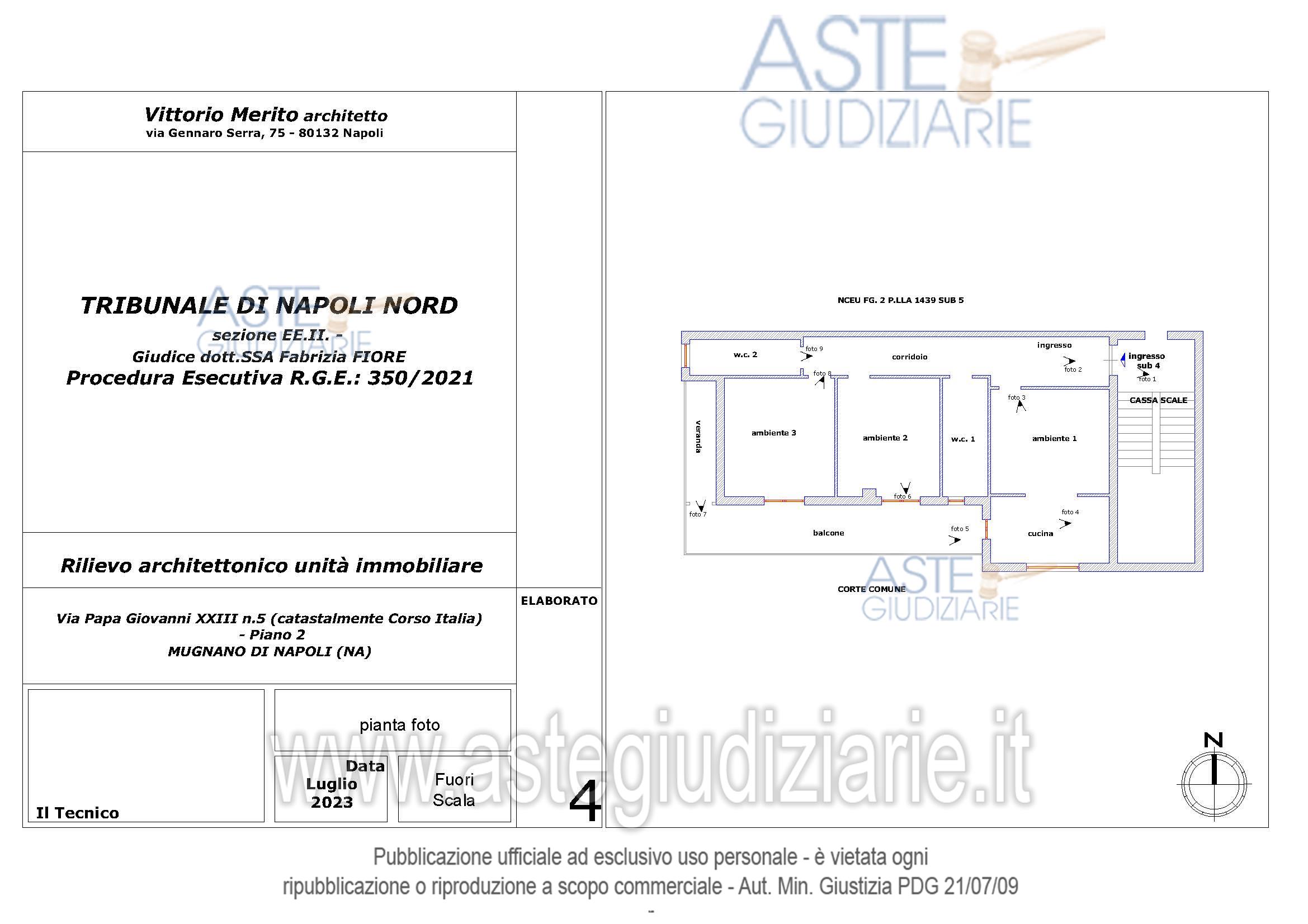 Planimetria del bene