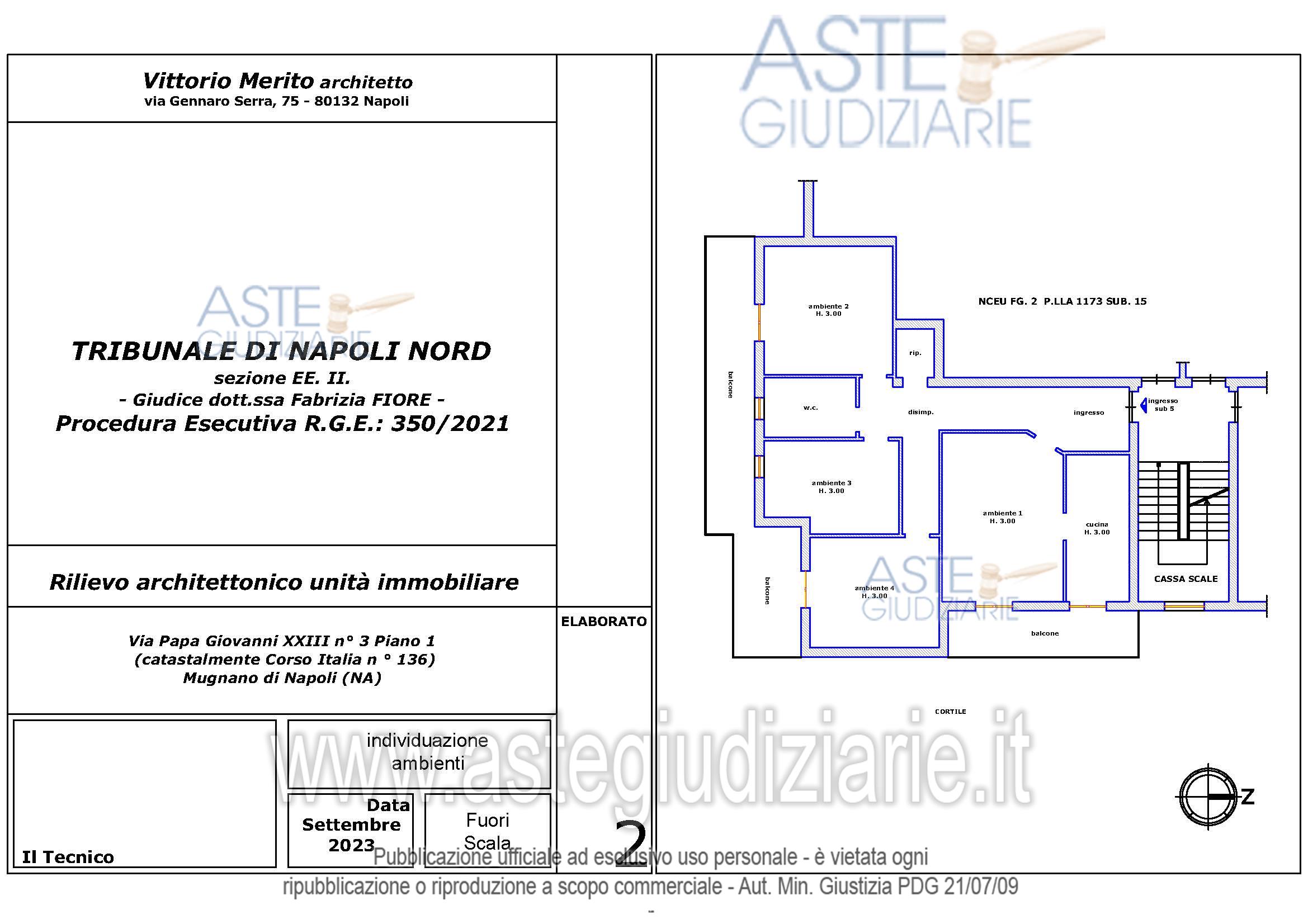 Planimetria del bene
