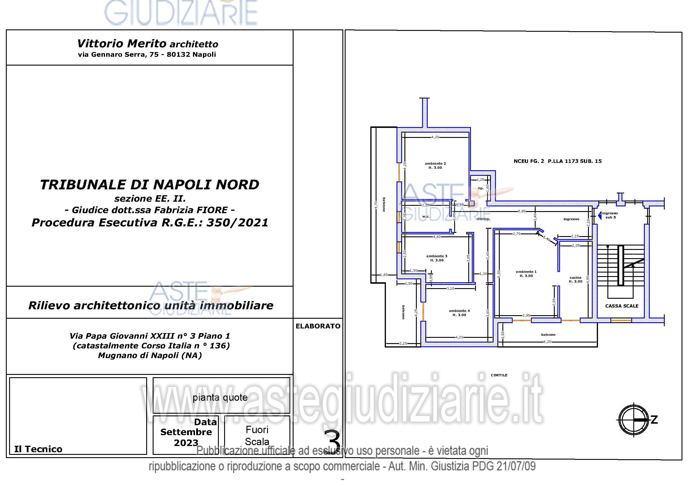 Planimetria del bene
