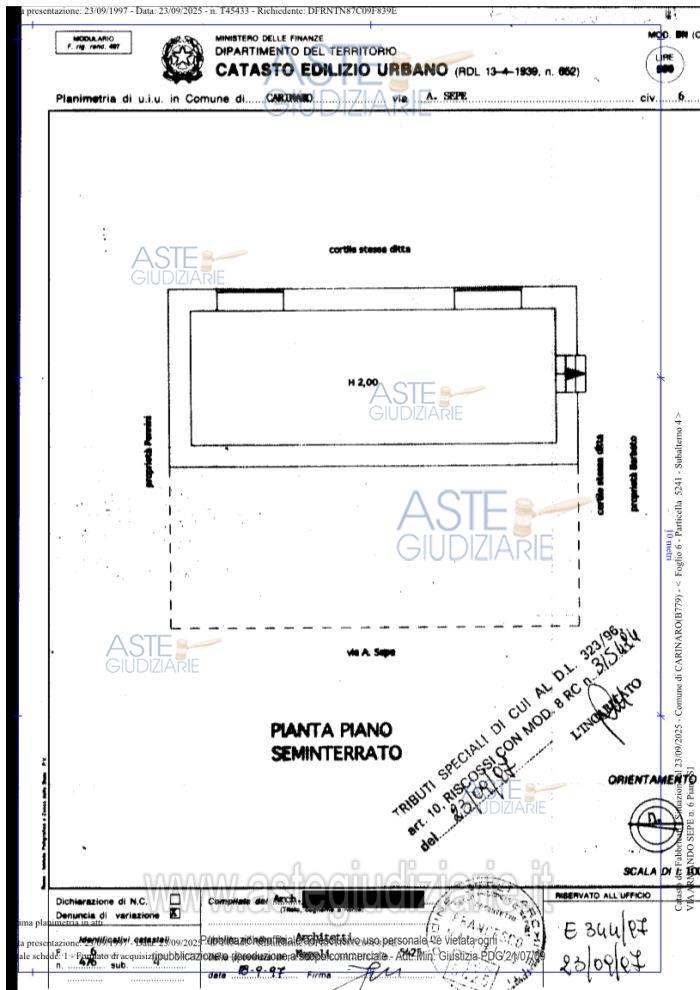 Planimetria del bene