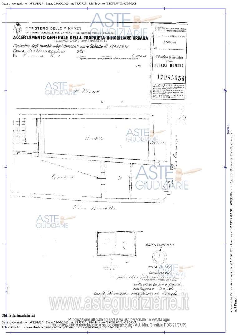 Planimetria del bene