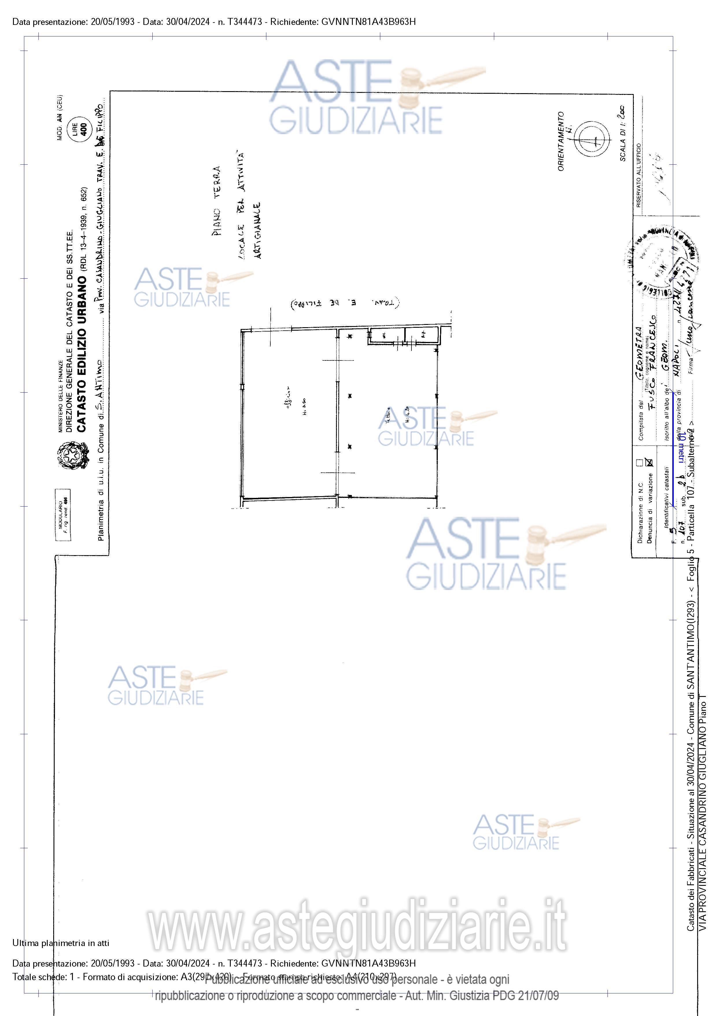 Planimetria del bene