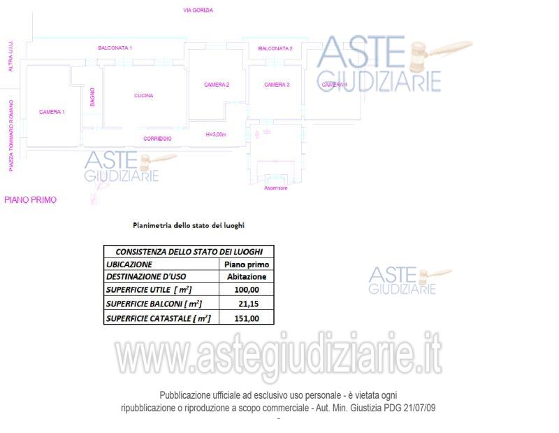 Planimetria del bene