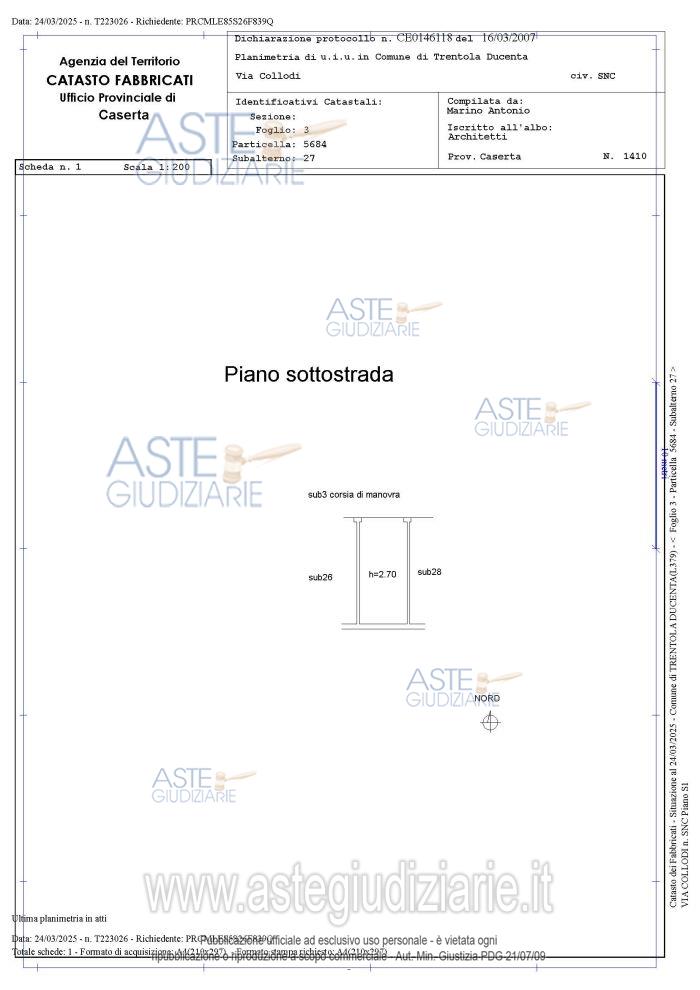 Planimetria del bene