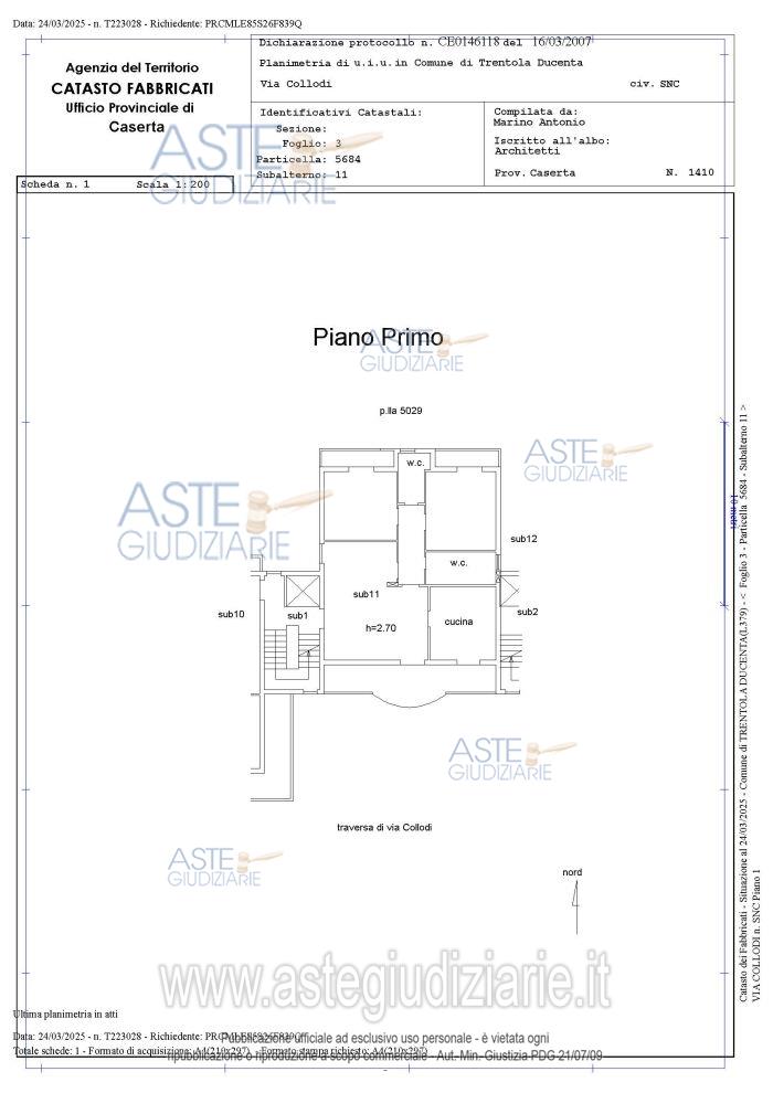 Planimetria del bene