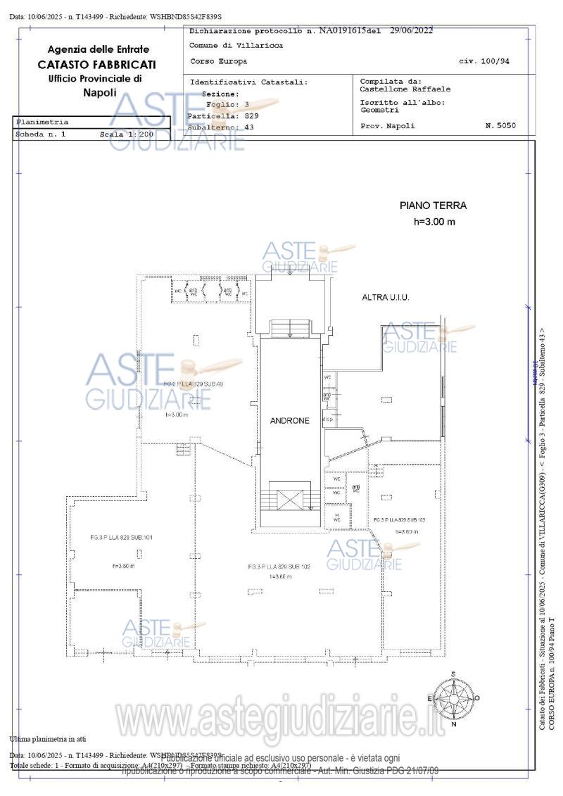 Planimetria del bene