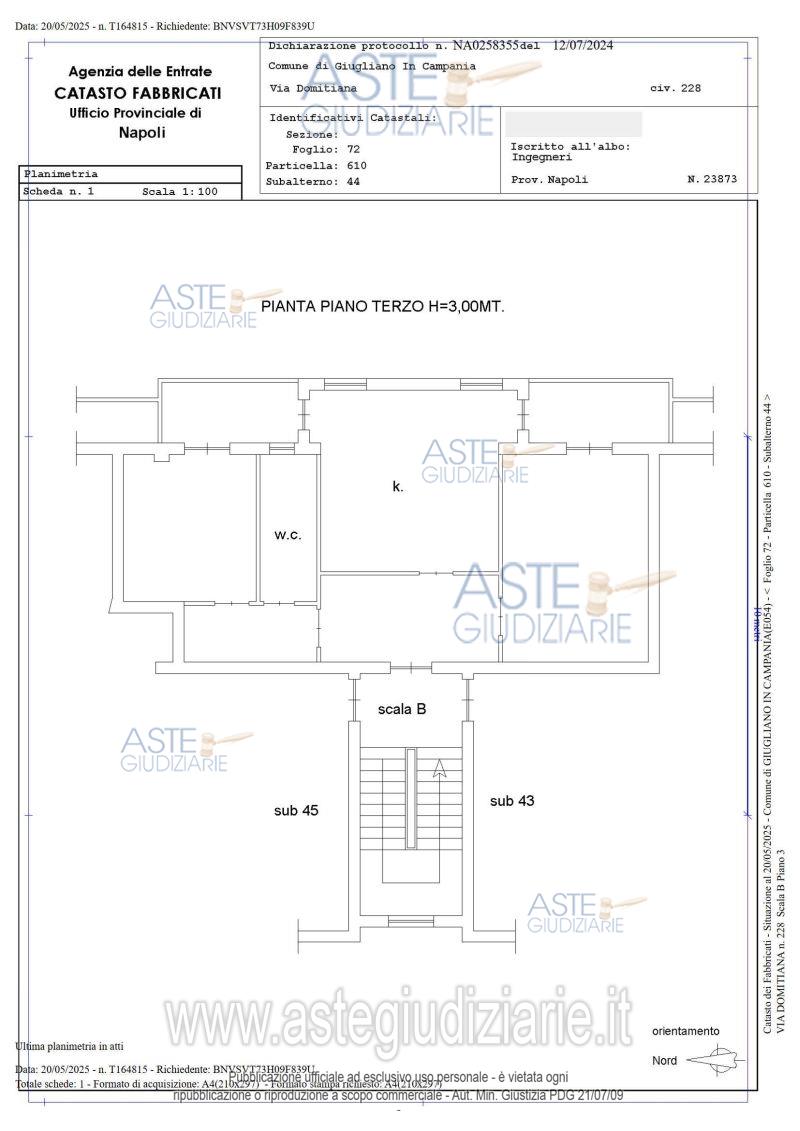 Planimetria del bene