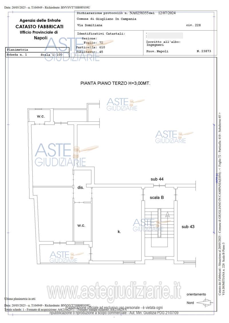 Planimetria del bene