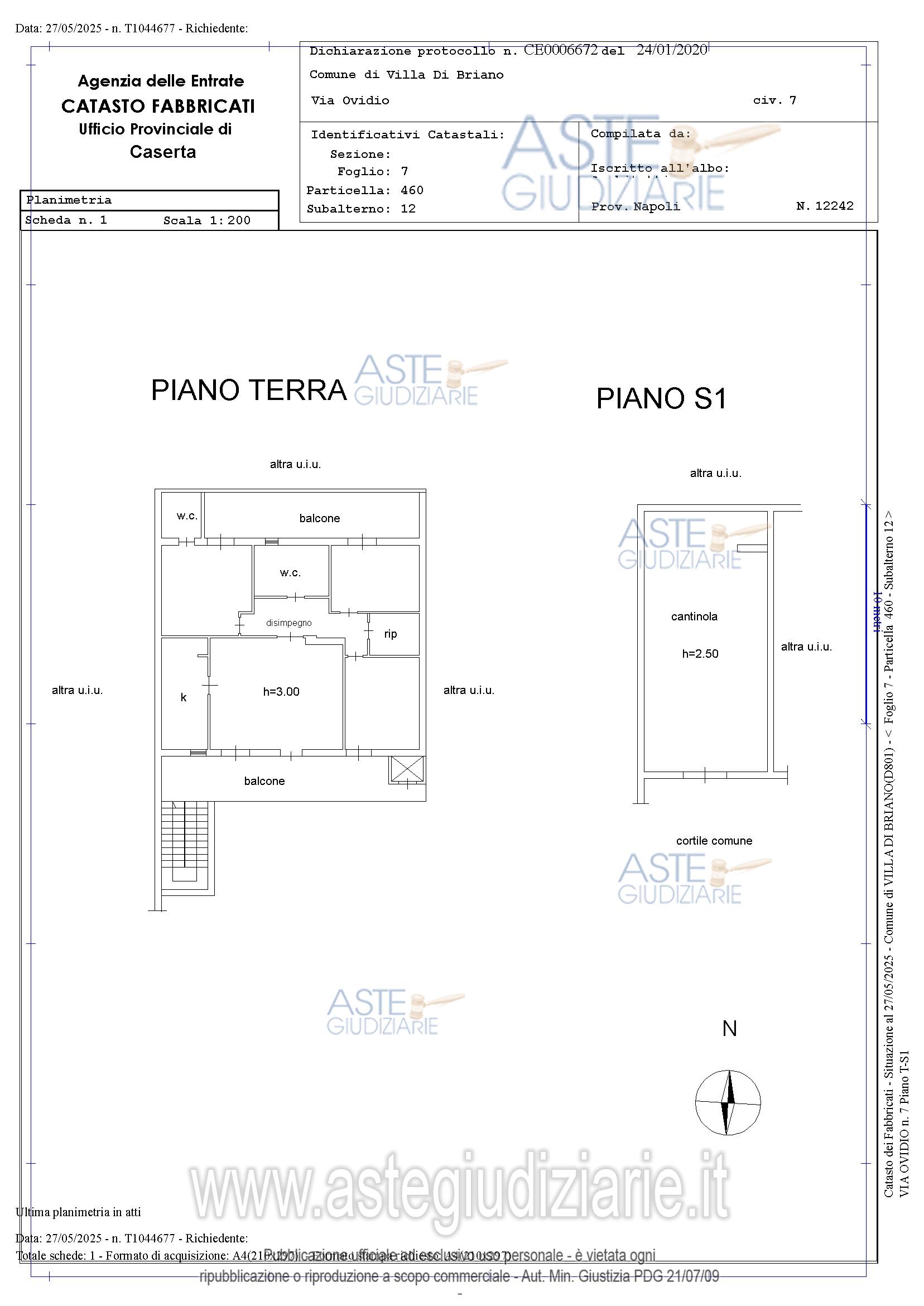 Planimetria del bene