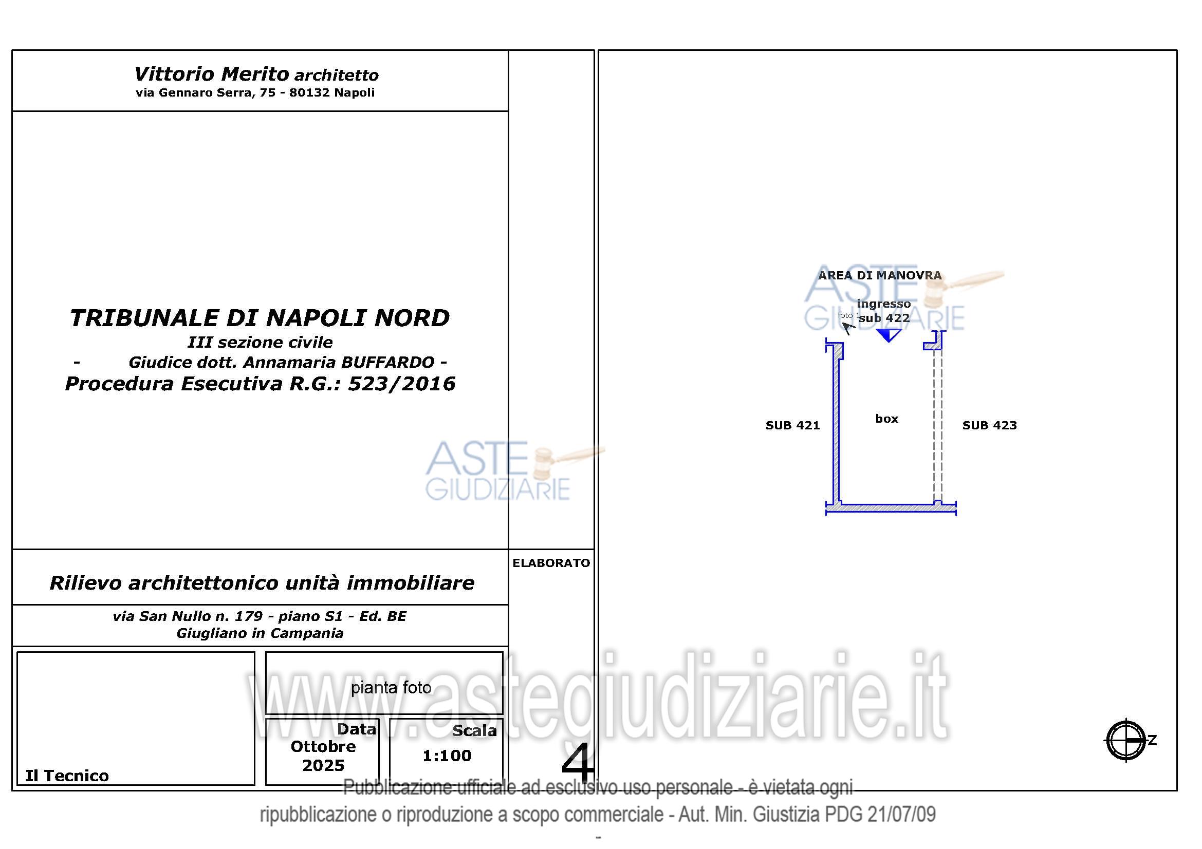 Planimetria del bene