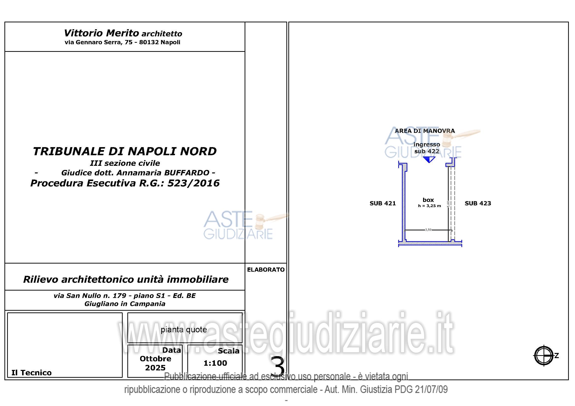 Planimetria del bene