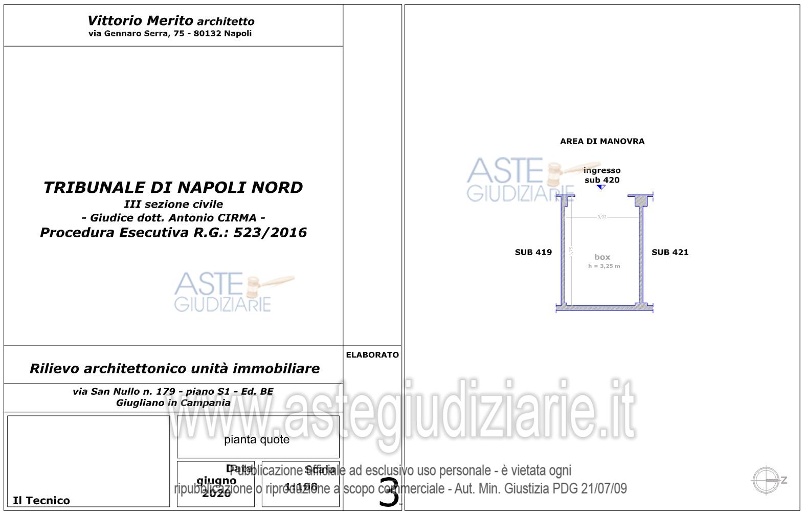 Planimetria del bene