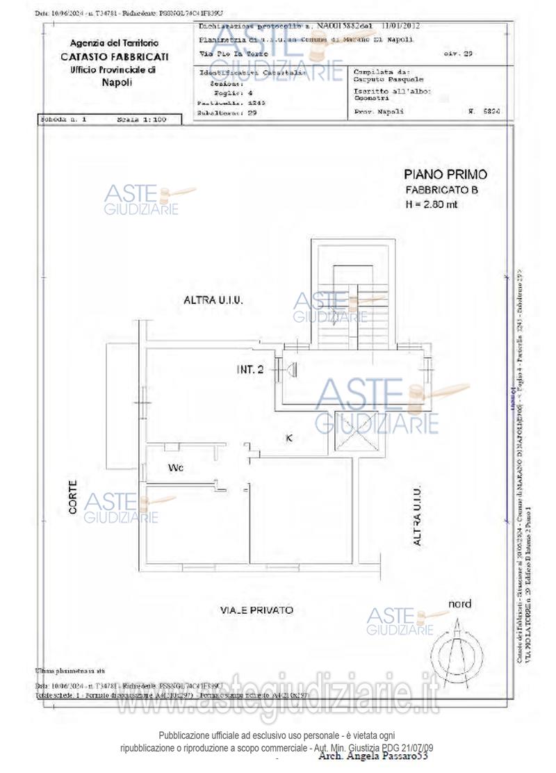 Planimetria del bene