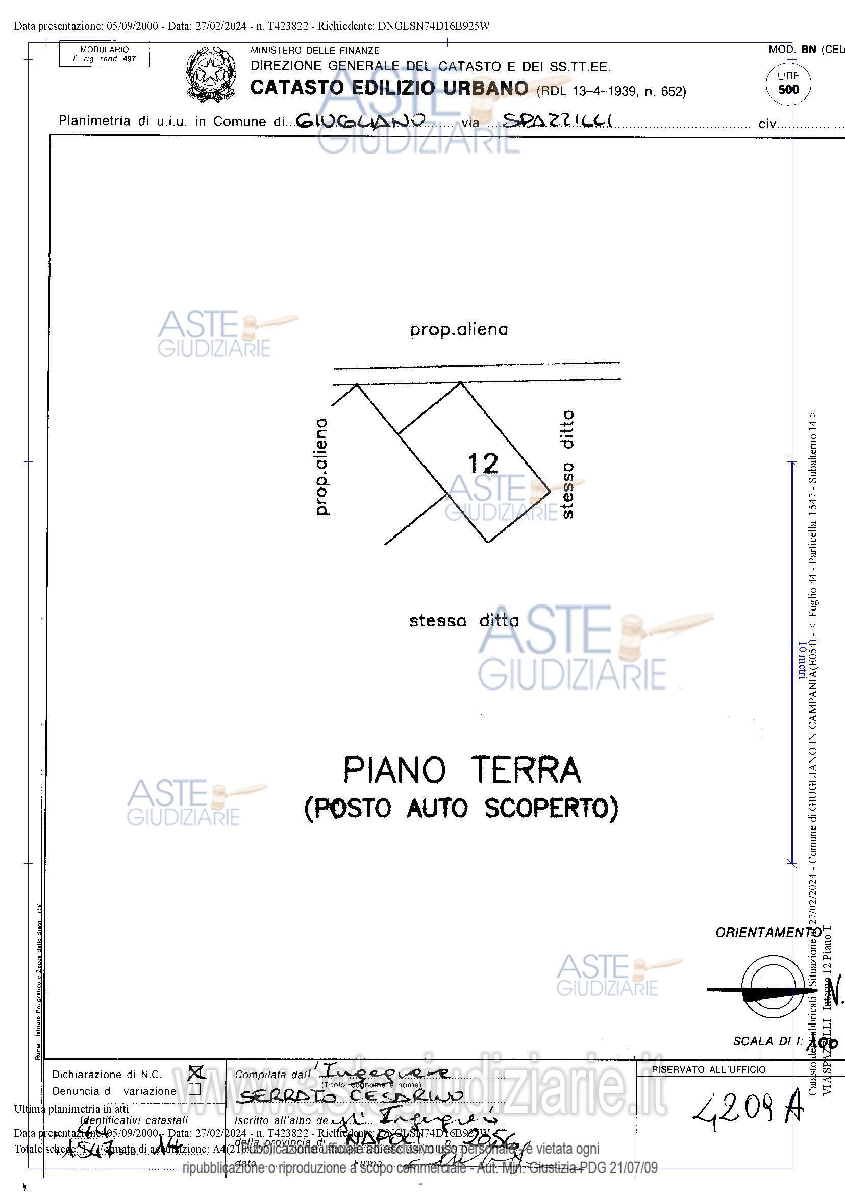 Planimetria del bene