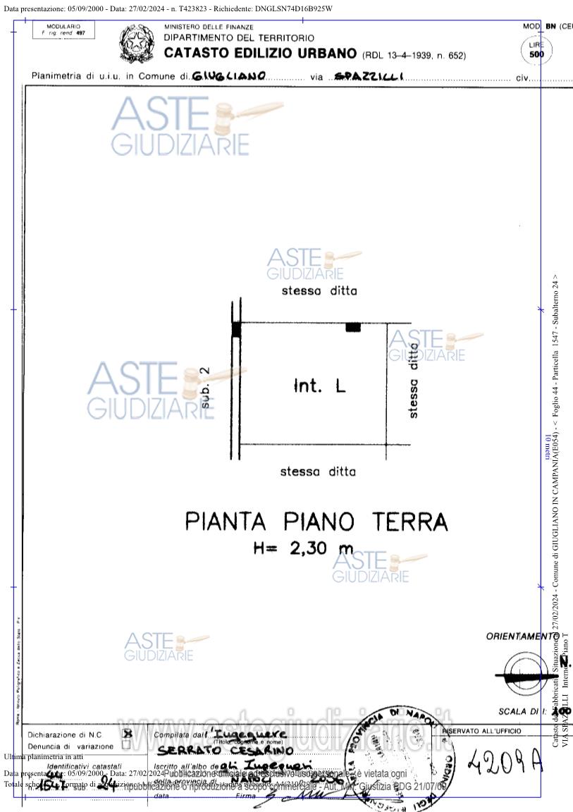 Planimetria del bene
