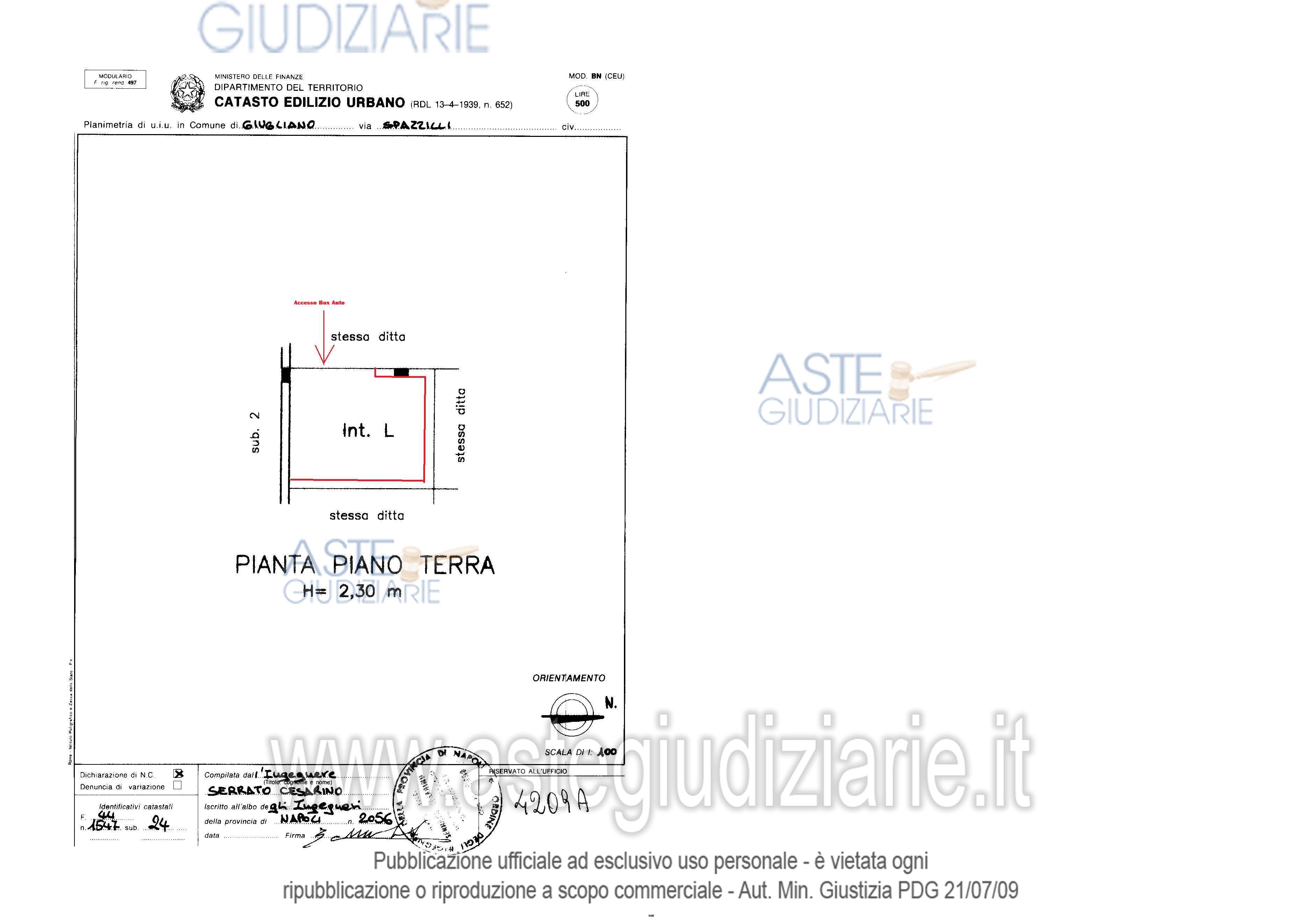 Planimetria del bene