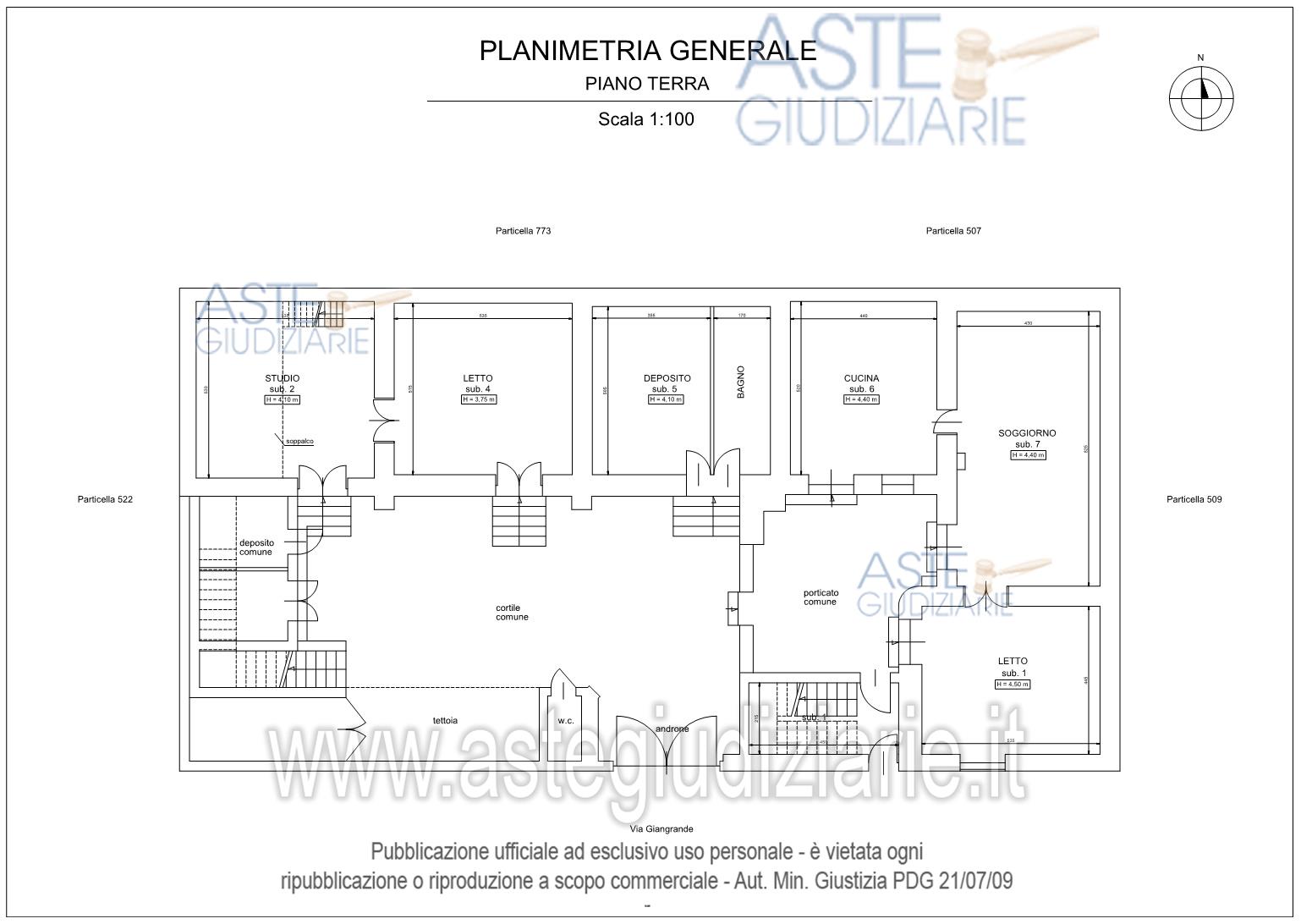 Planimetria del bene