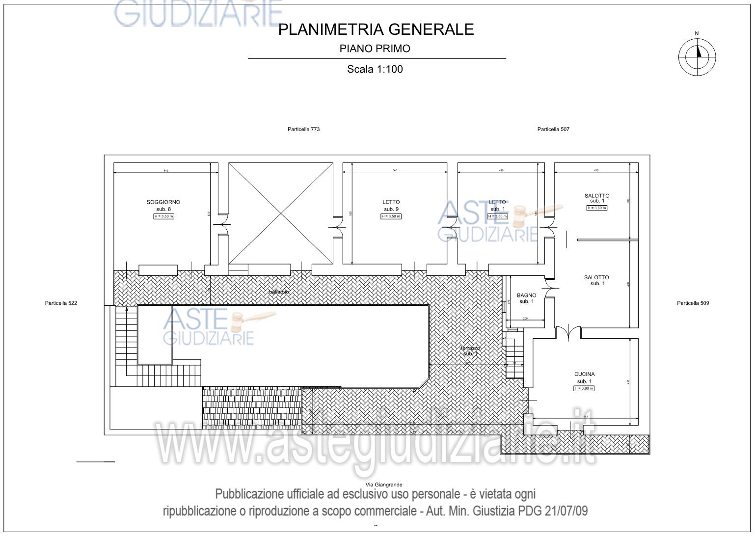 Planimetria del bene