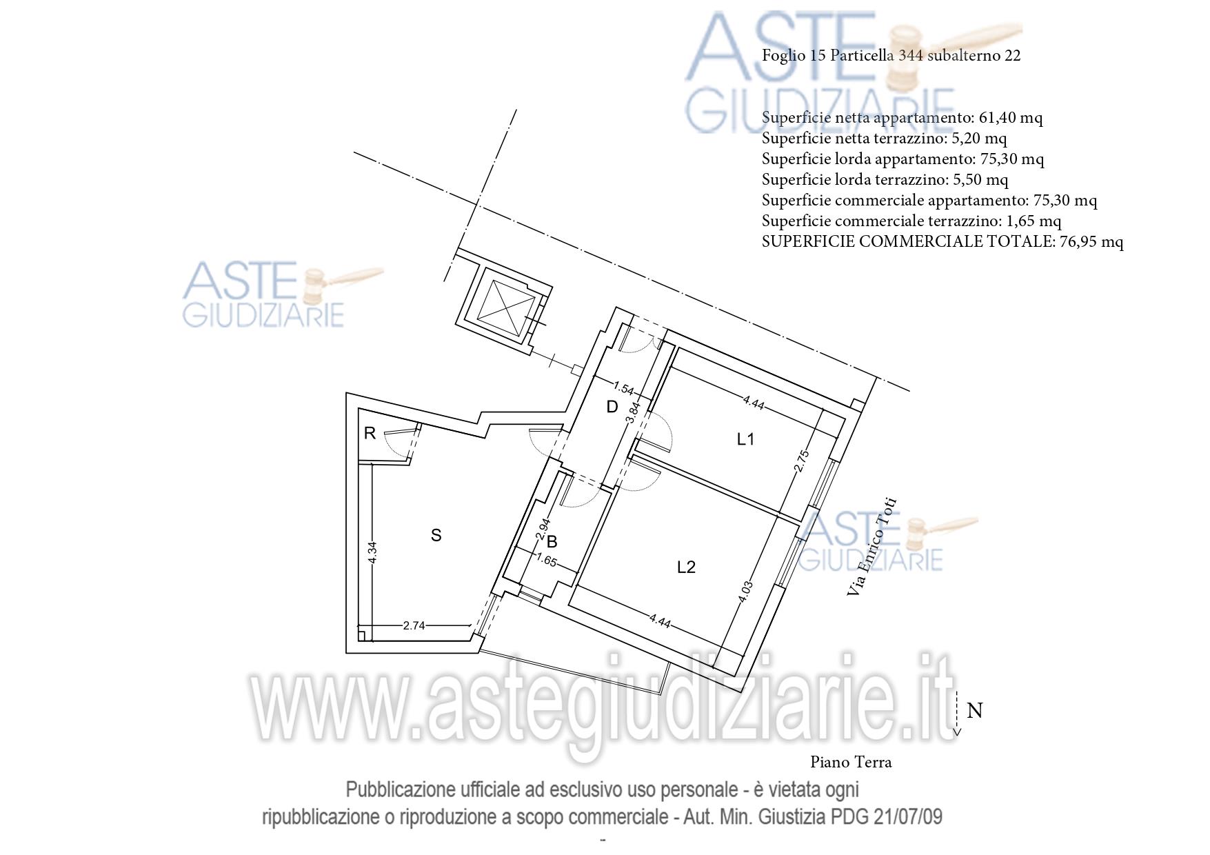 Planimetria del bene
