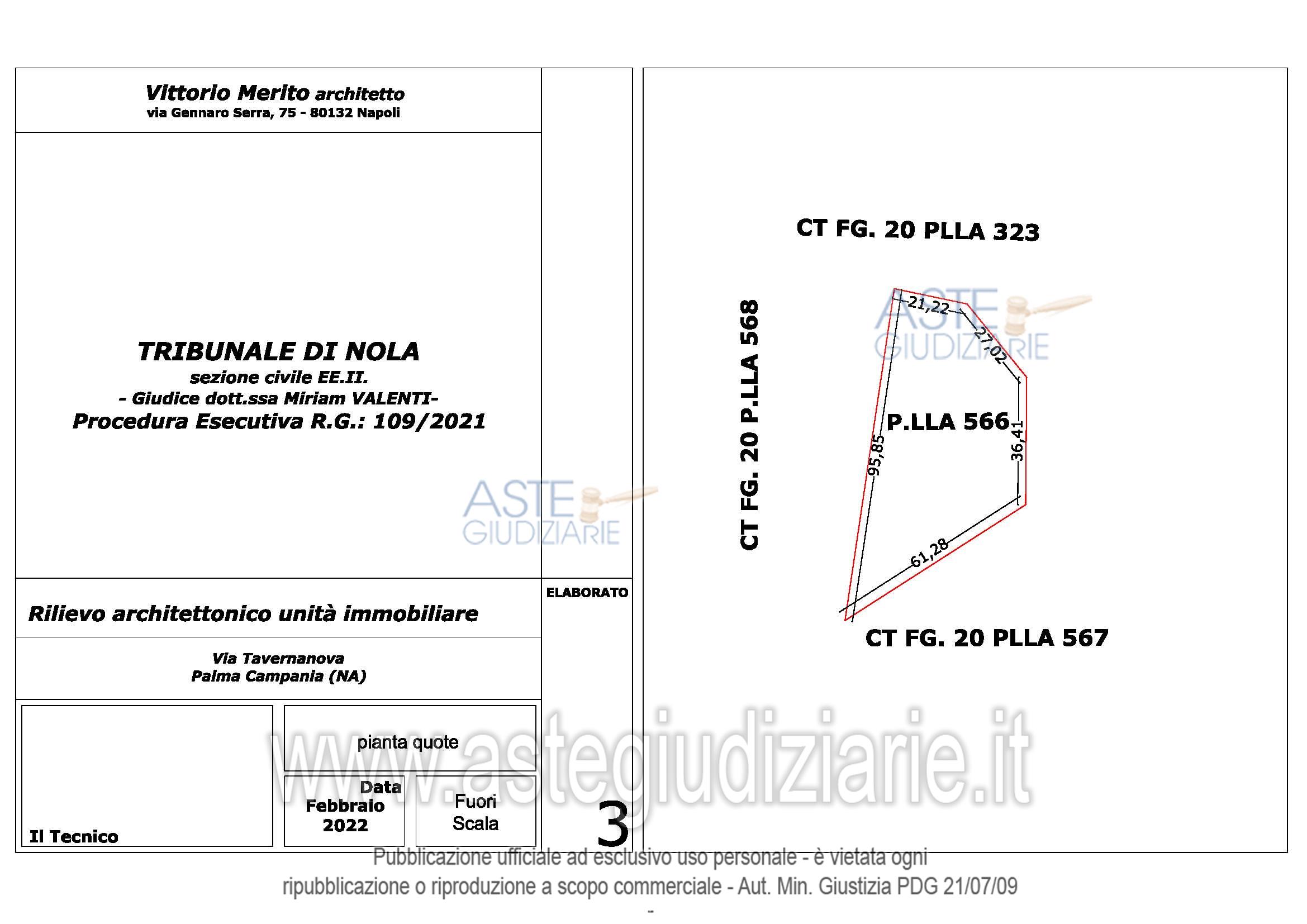 Planimetria del bene