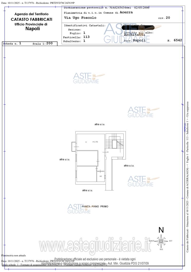 Planimetria del bene