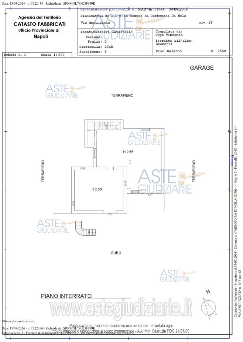 Planimetria del bene