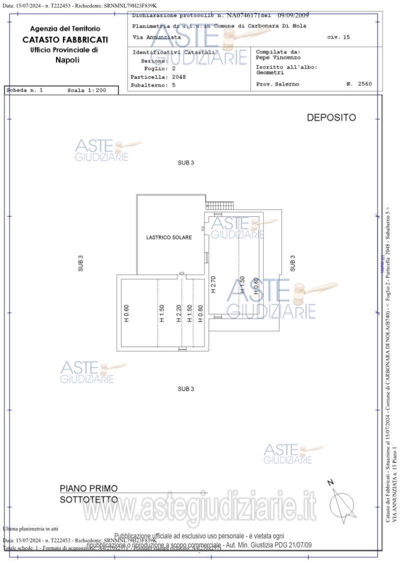 Planimetria del bene