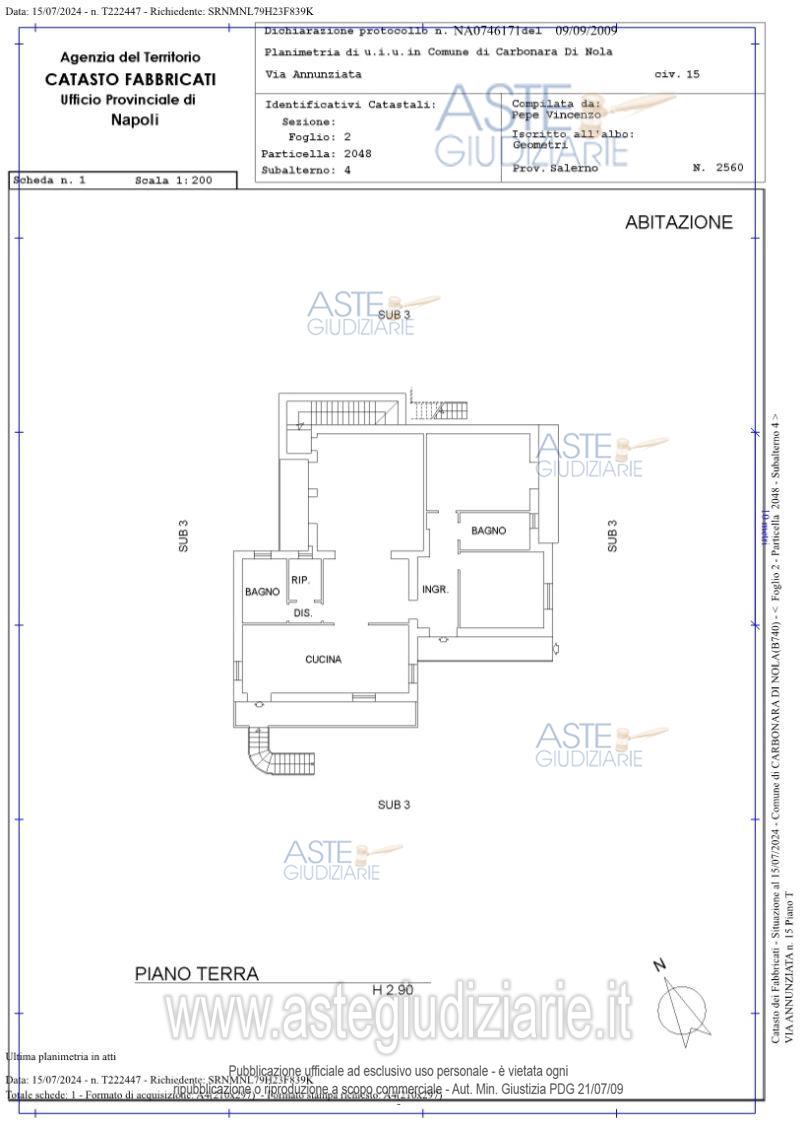 Planimetria del bene