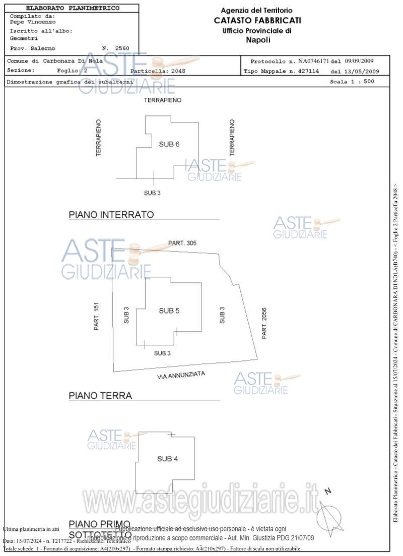 Planimetria del bene