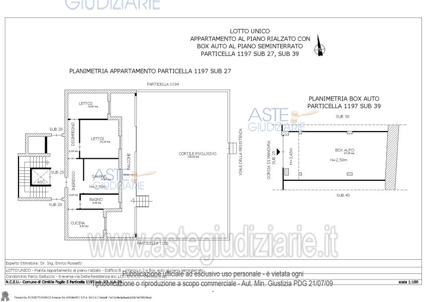 Planimetria del bene