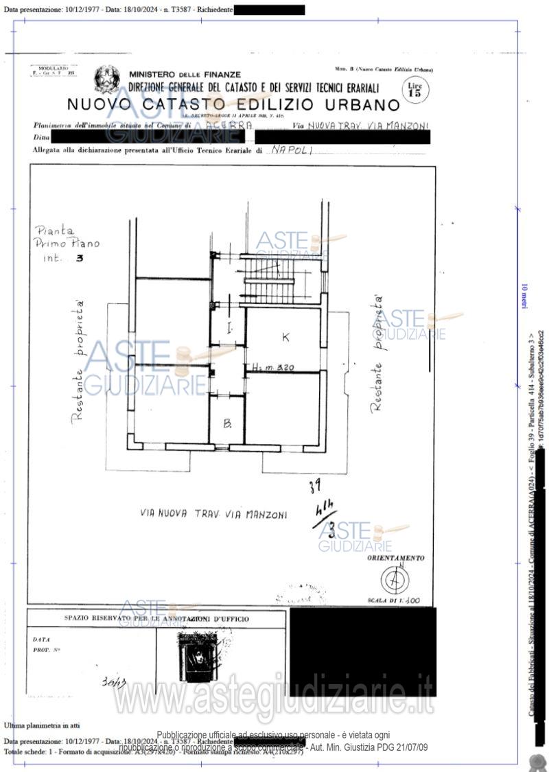 Planimetria del bene