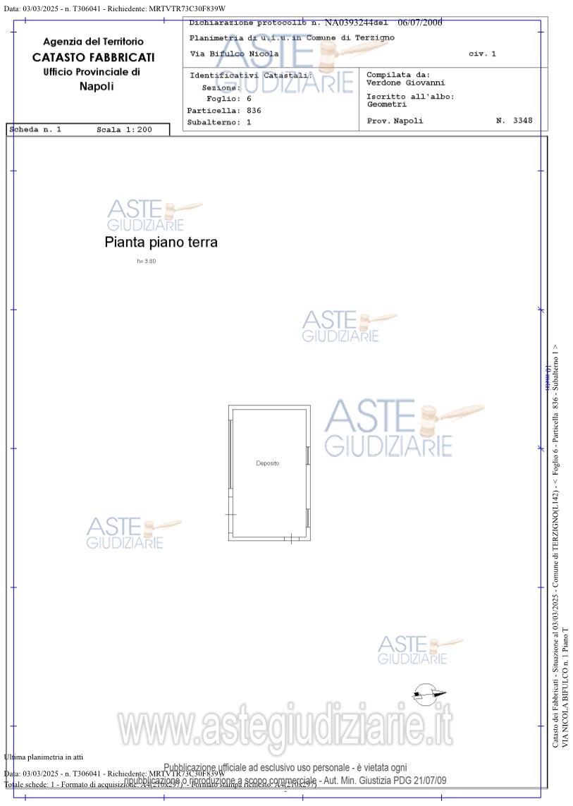 Planimetria del bene