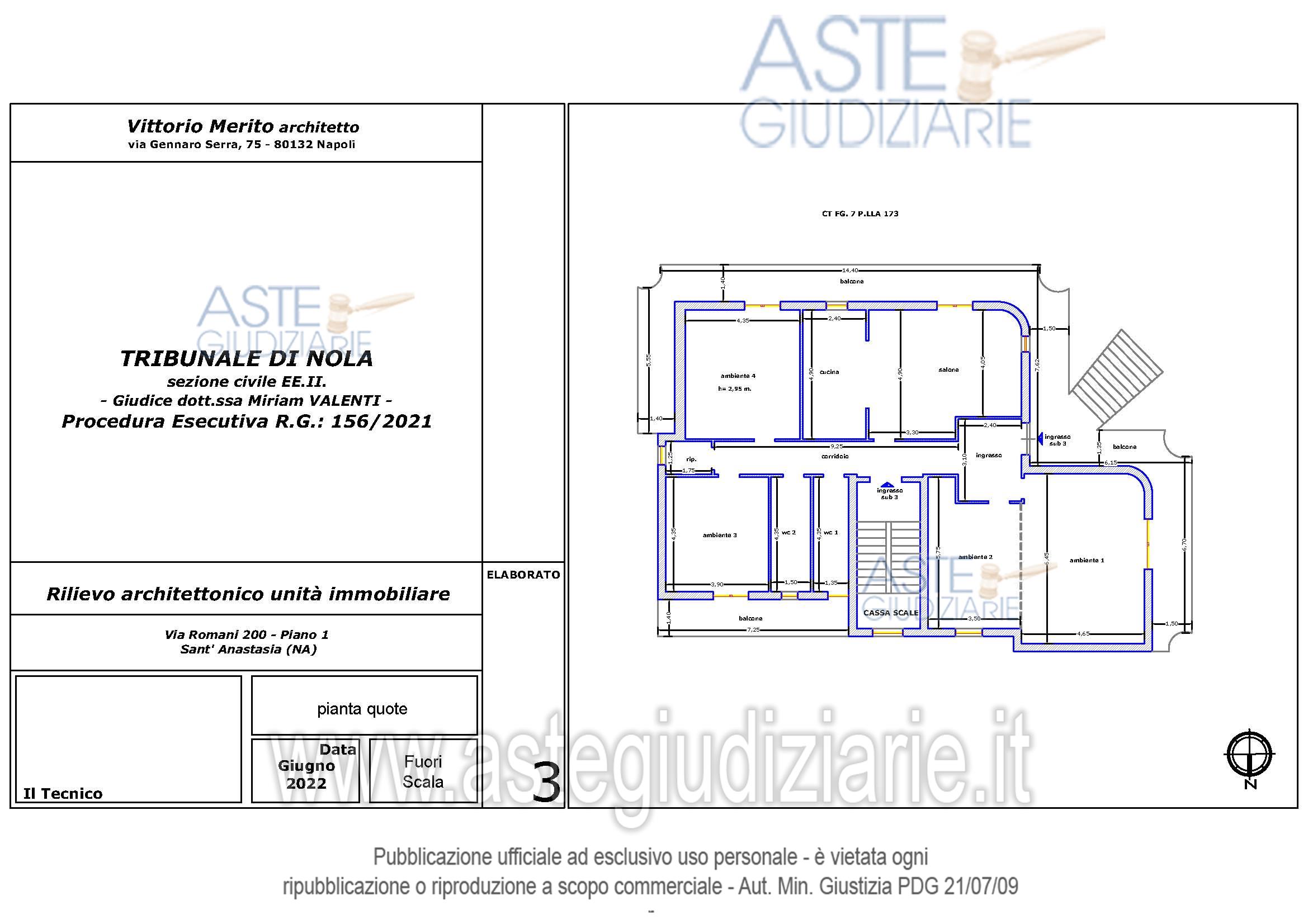 Planimetria del bene