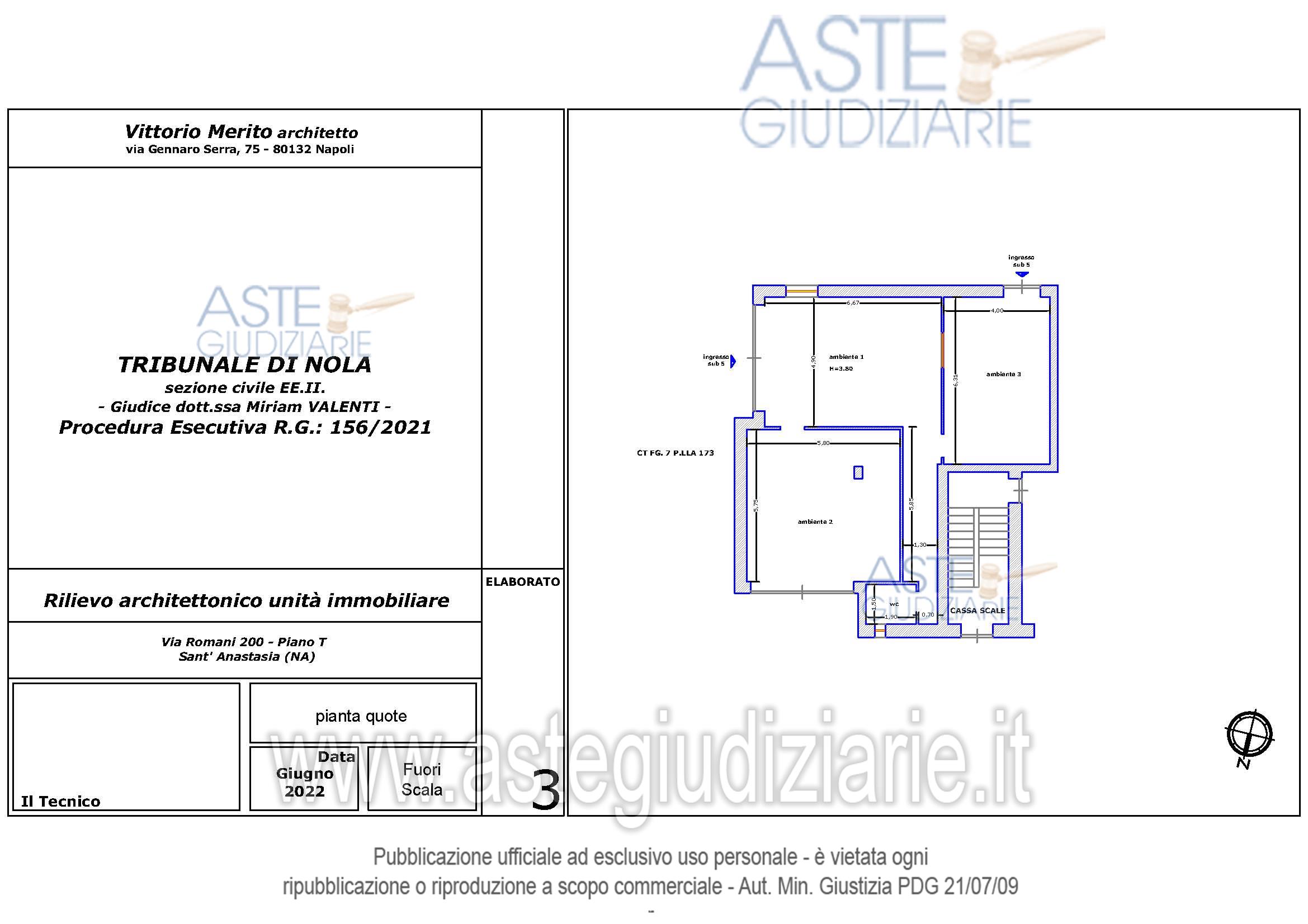Planimetria del bene