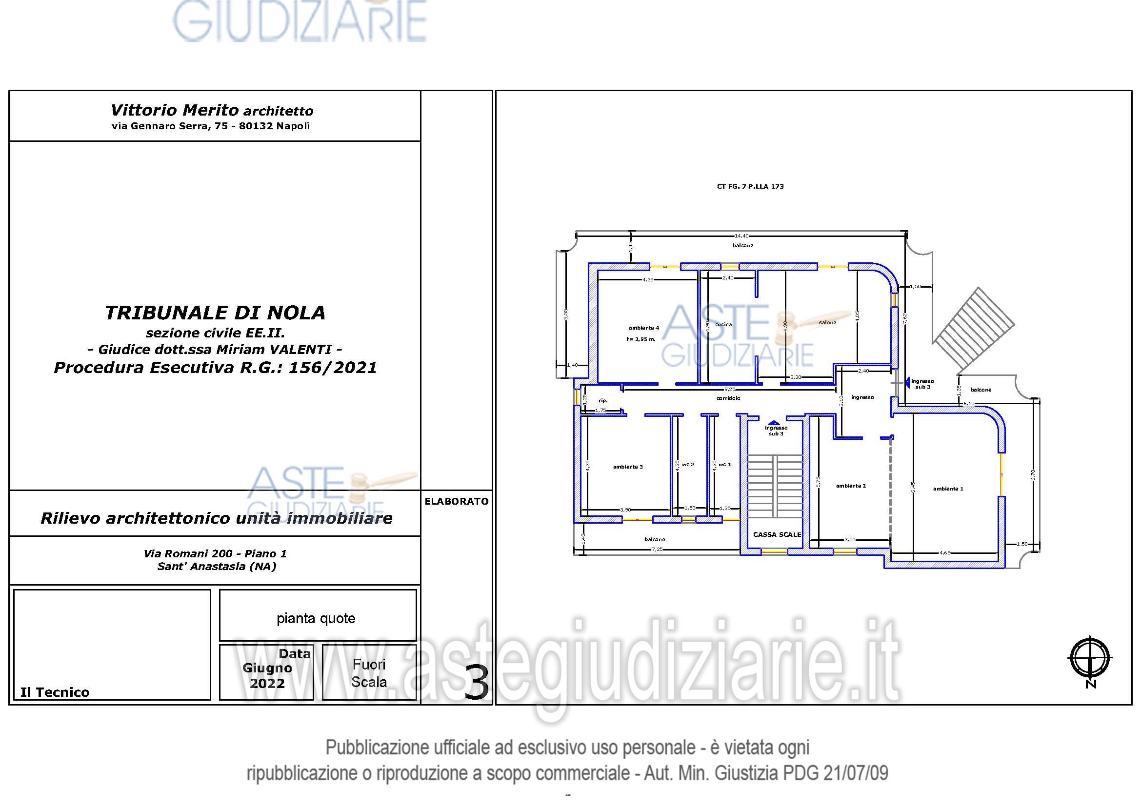 Planimetria del bene