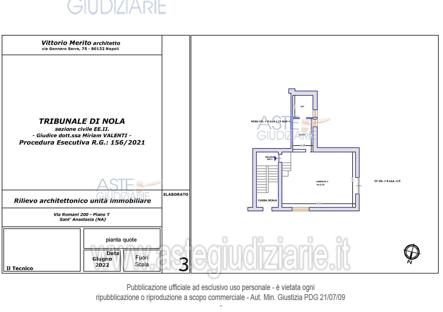 Planimetria del bene