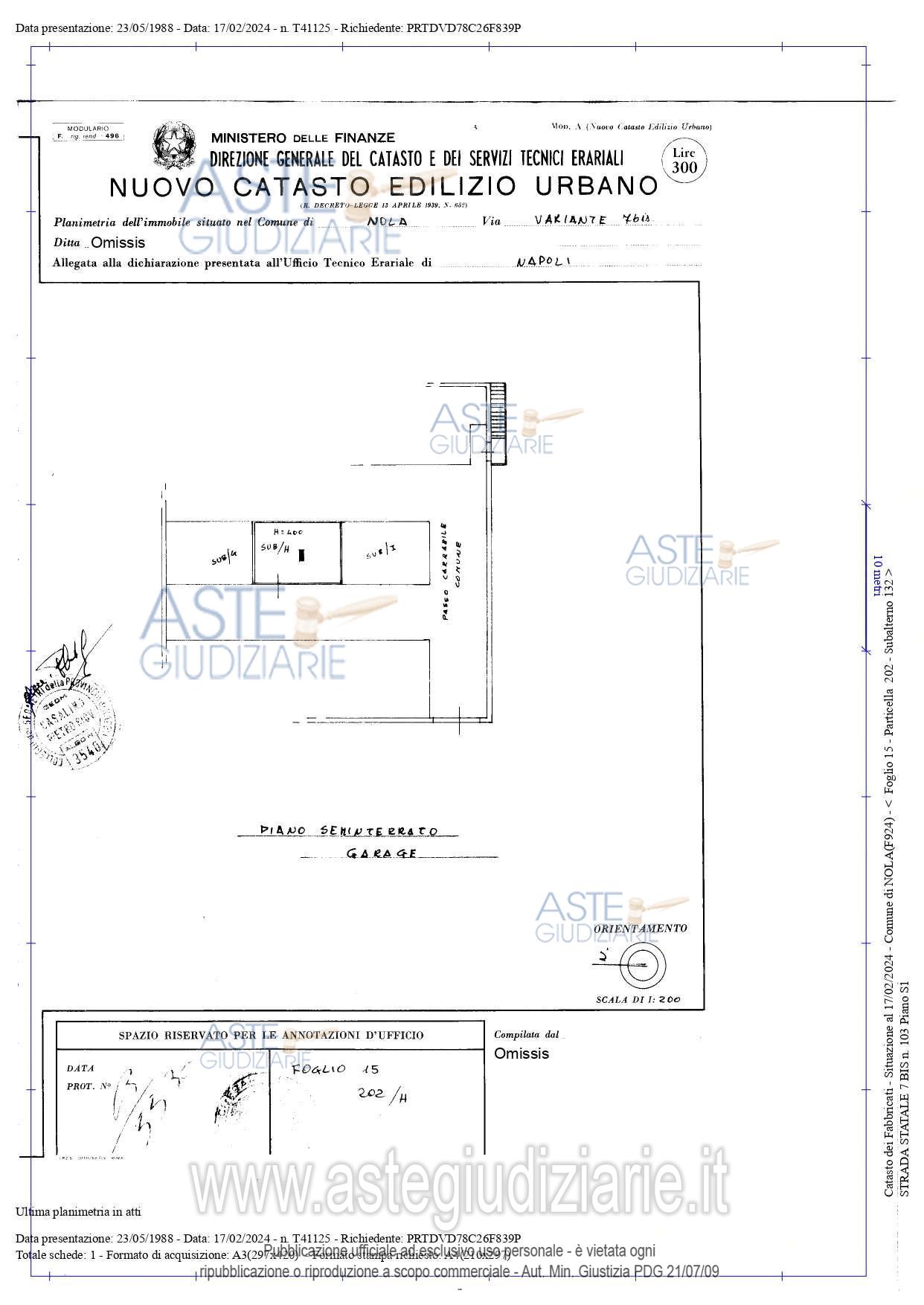 Planimetria del bene