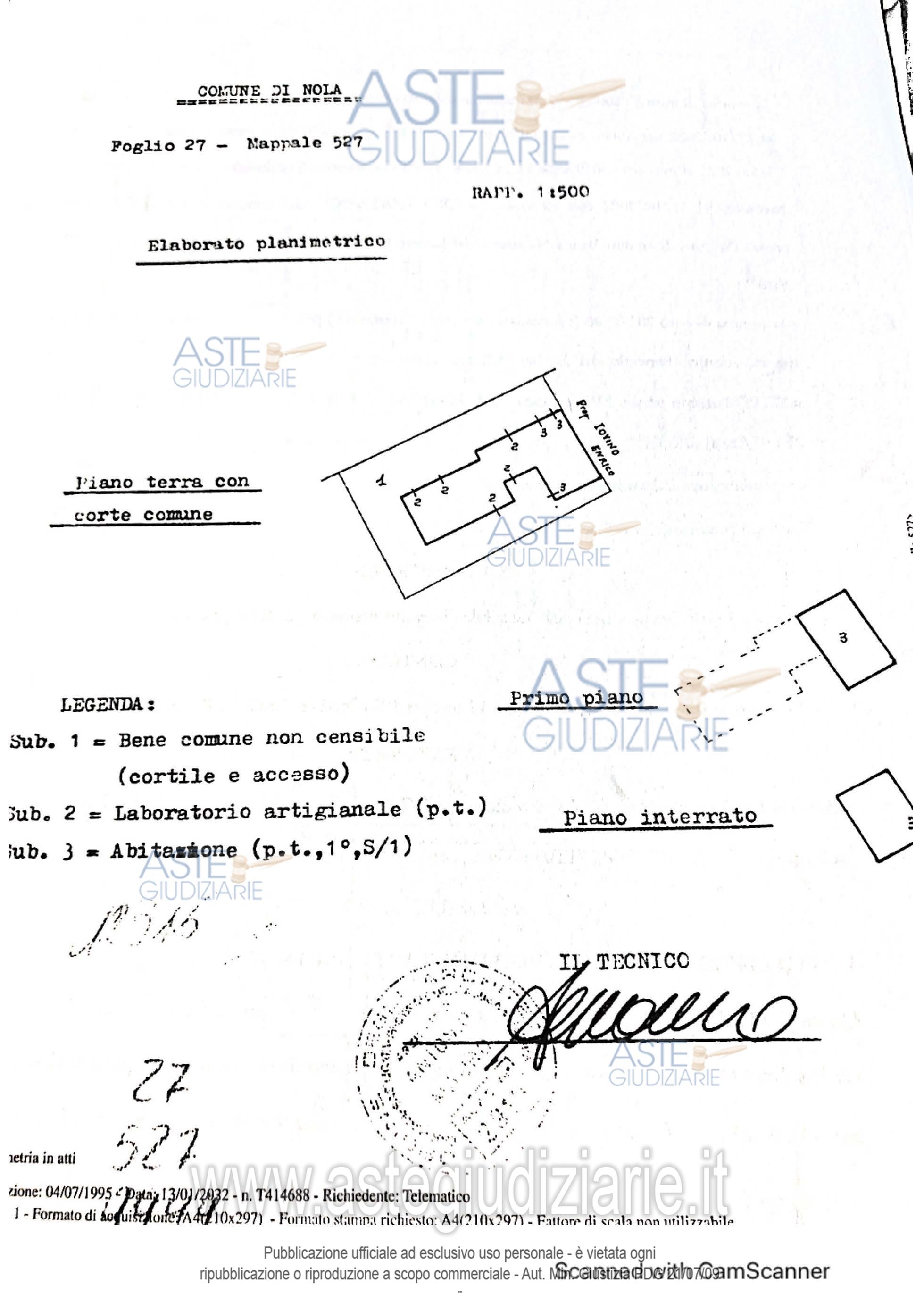 Planimetria del bene